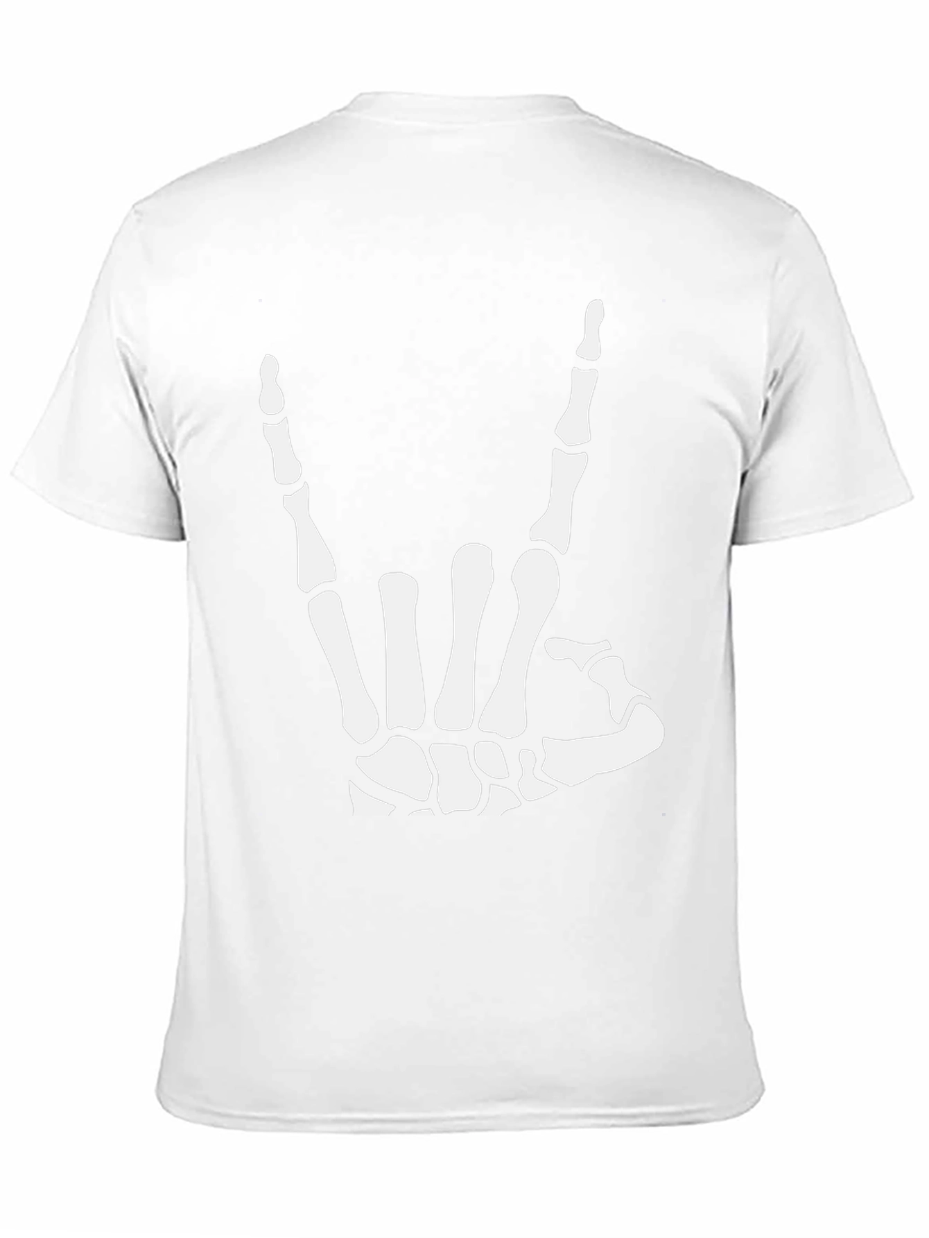 Rock On Skeleton Hand Black Graphic T-Shirt
