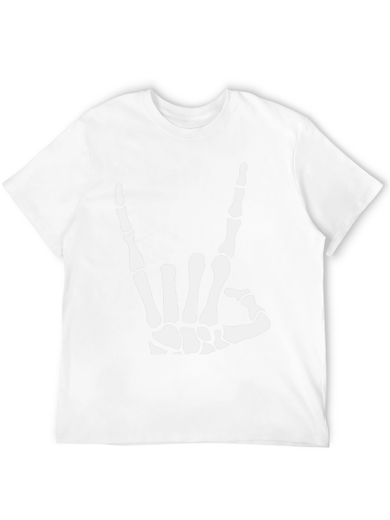 Rock On Skeleton Hand Black Graphic T-Shirt