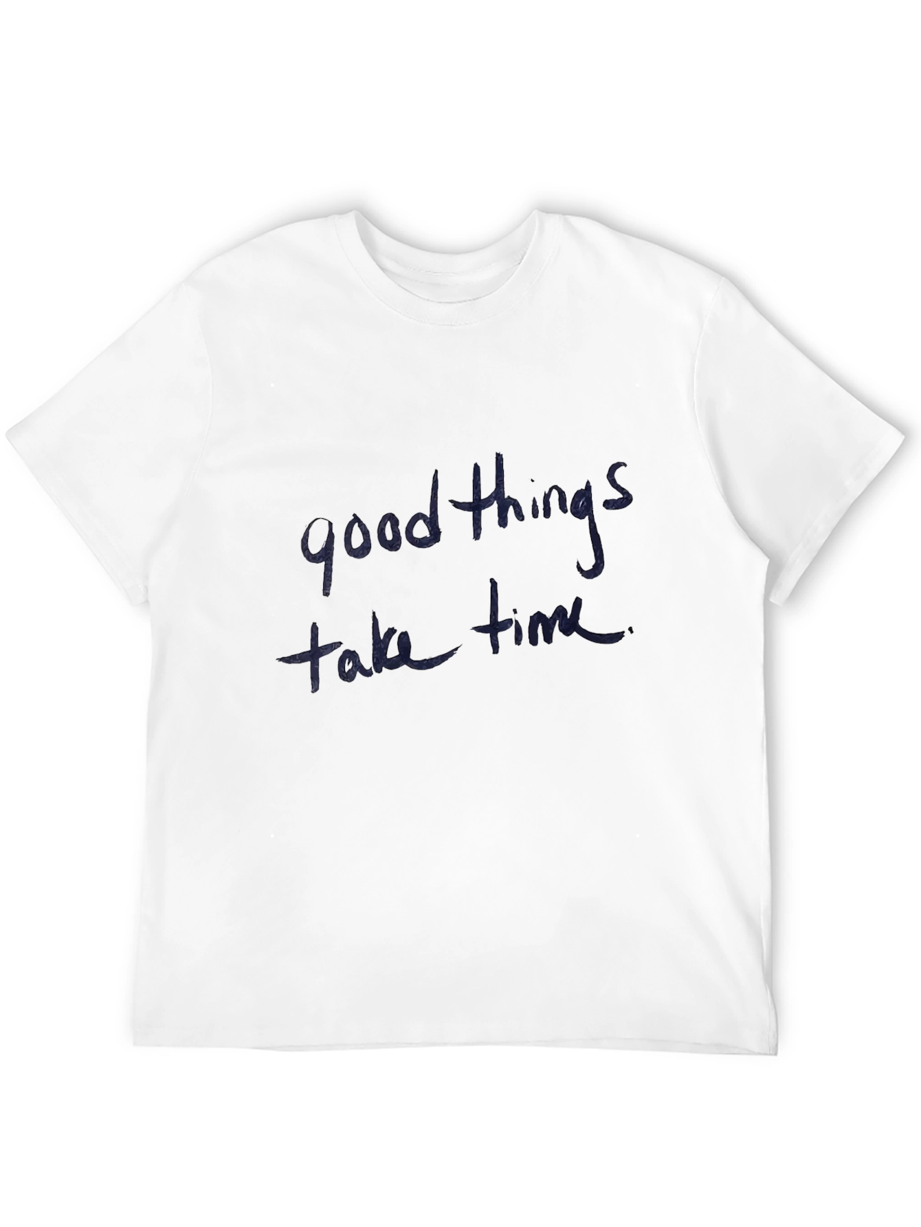 Good Things Take Time Black Cotton T-Shirt
