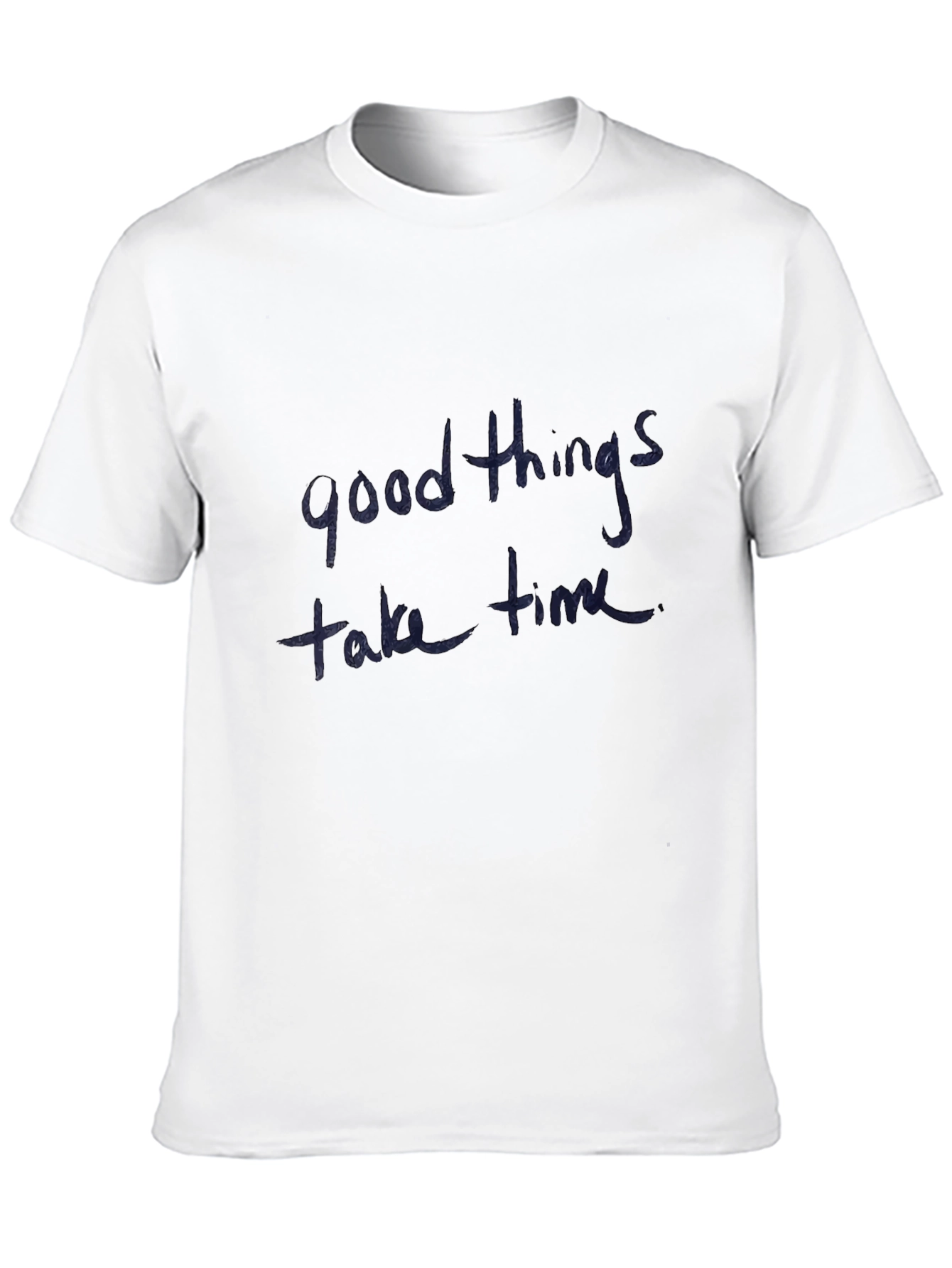 Good Things Take Time Black Cotton T-Shirt