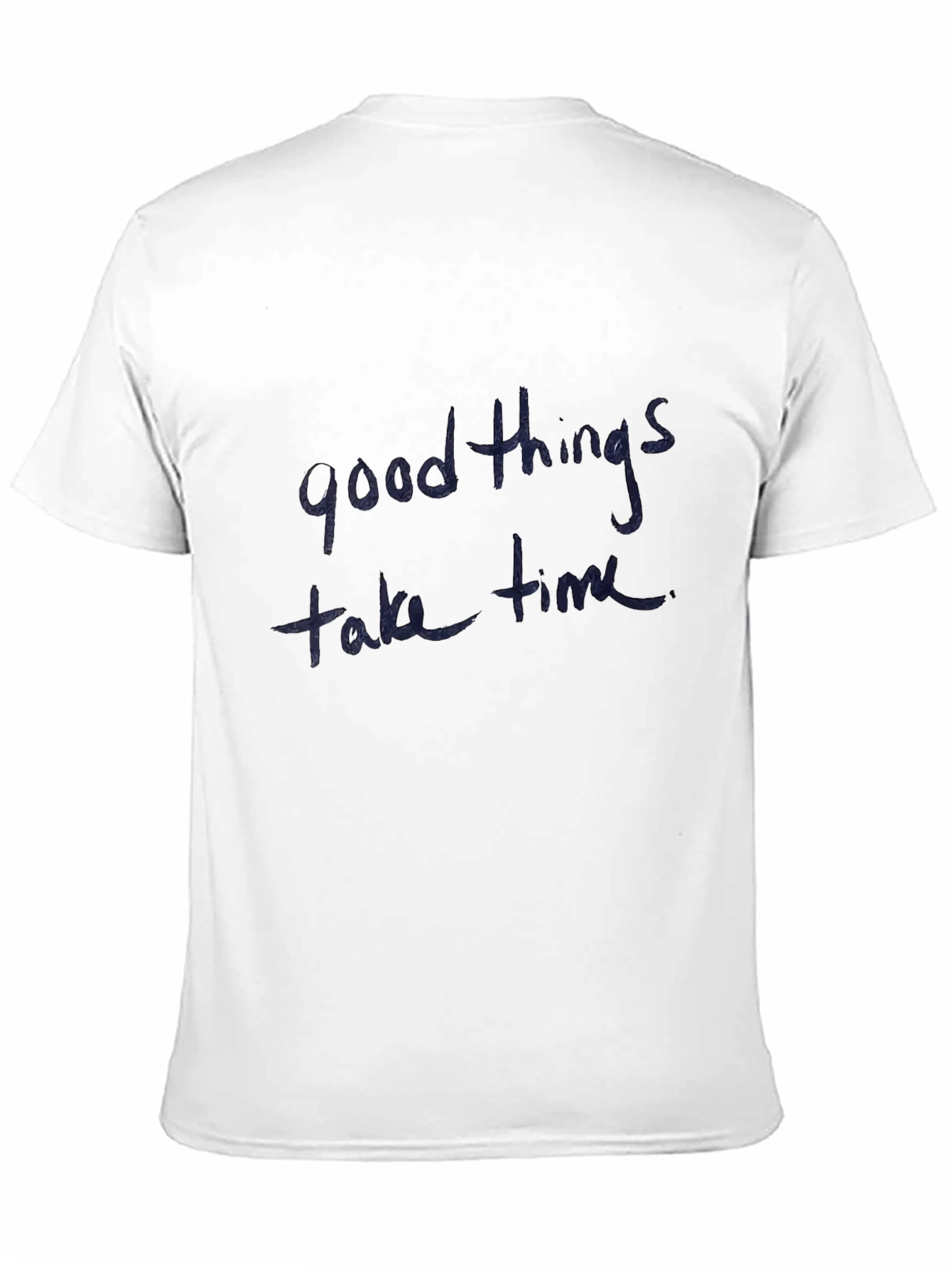 Good Things Take Time Black Cotton T-Shirt