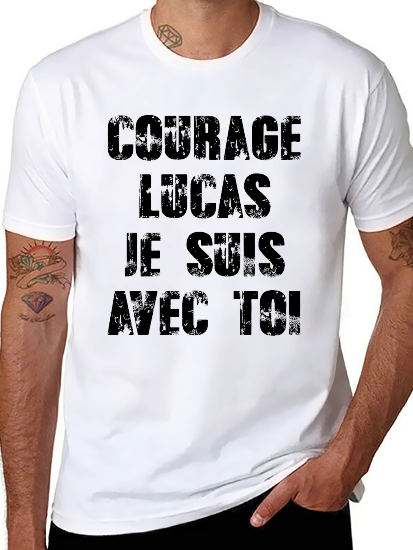 Courage Lucas Je Suis Avec Toi Black T-Shirt