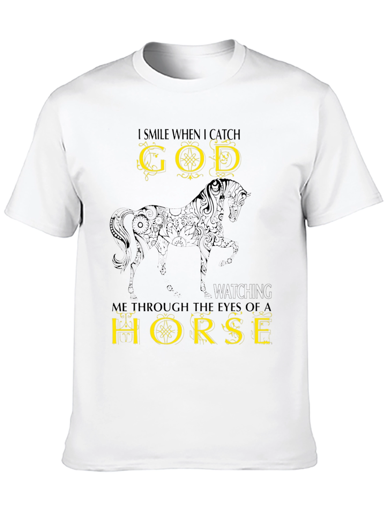 God Through a Horse T-Shirt - Black