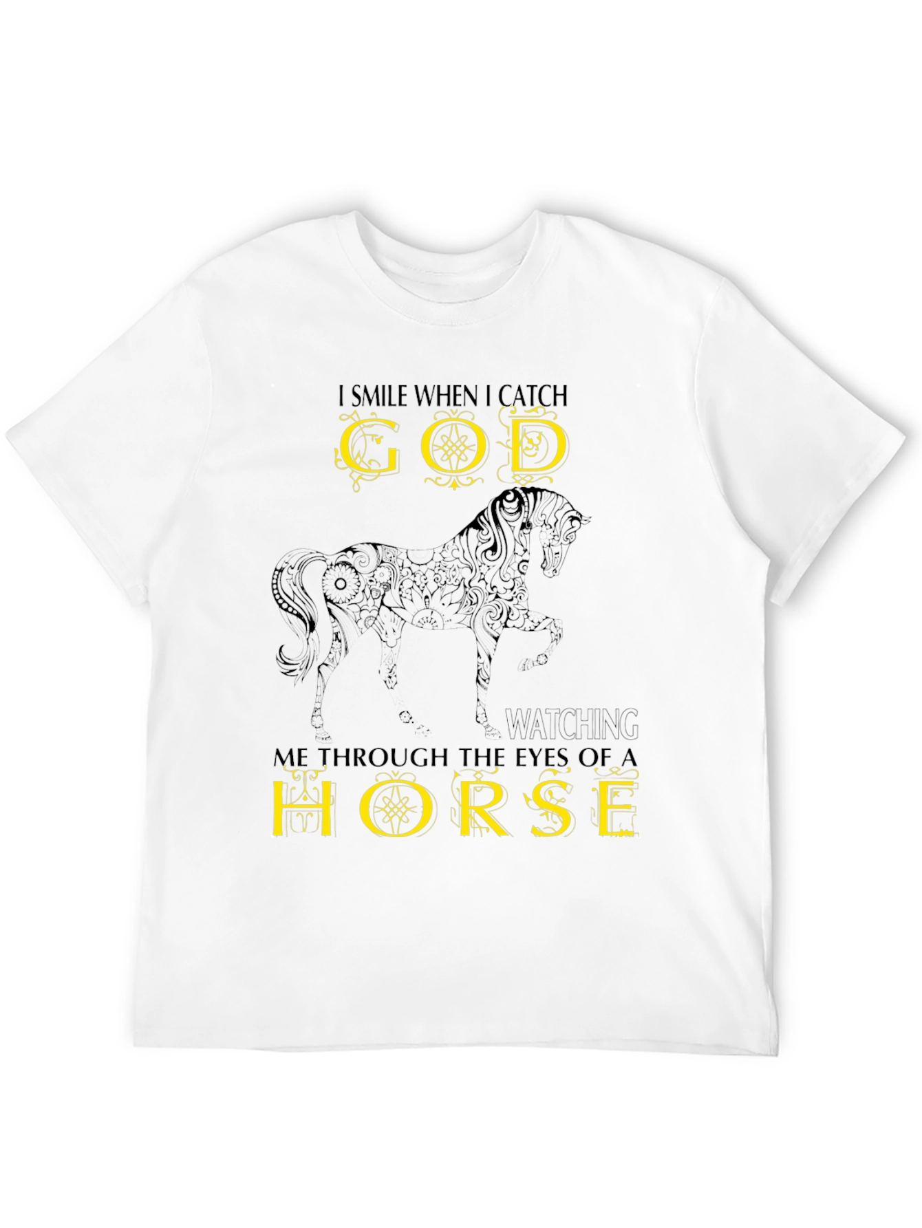 God Through a Horse T-Shirt - Black