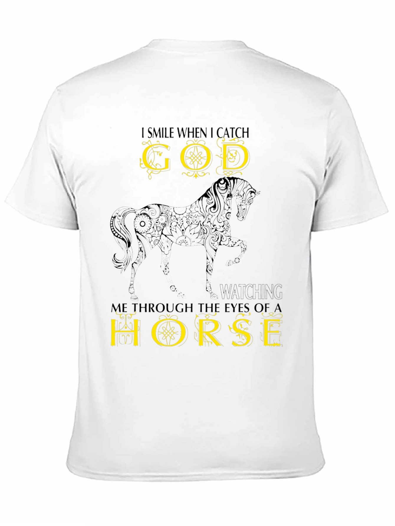 God Through a Horse T-Shirt - Black