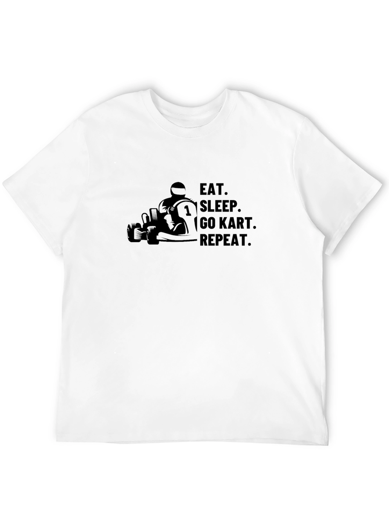 Eat Sleep Go Kart Repeat Black T-Shirt