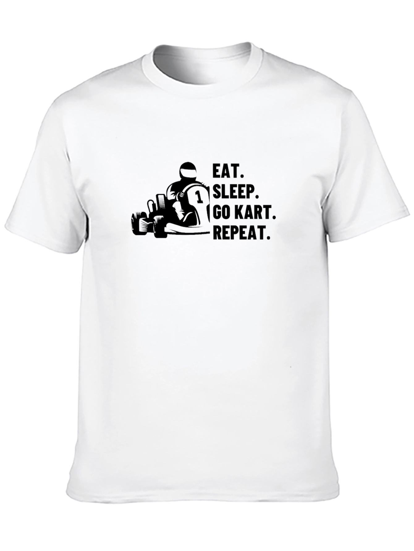 Eat Sleep Go Kart Repeat Black T-Shirt