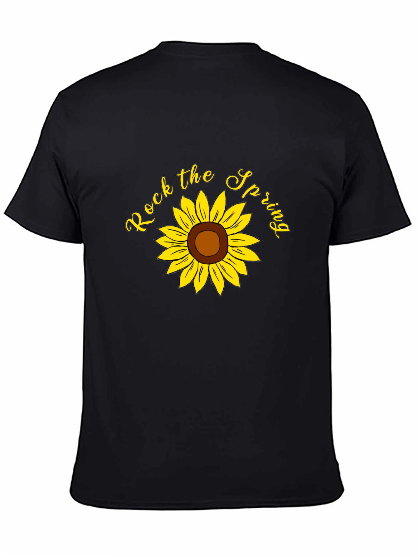 Rock the Spring Sunflower Graphic Tee - Black