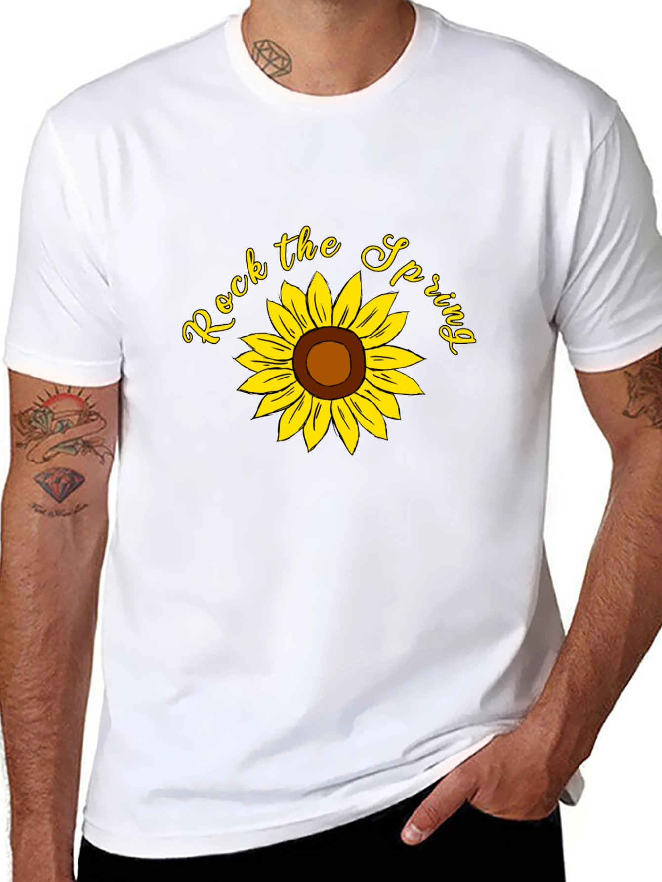Rock the Spring Sunflower Graphic Tee - Black