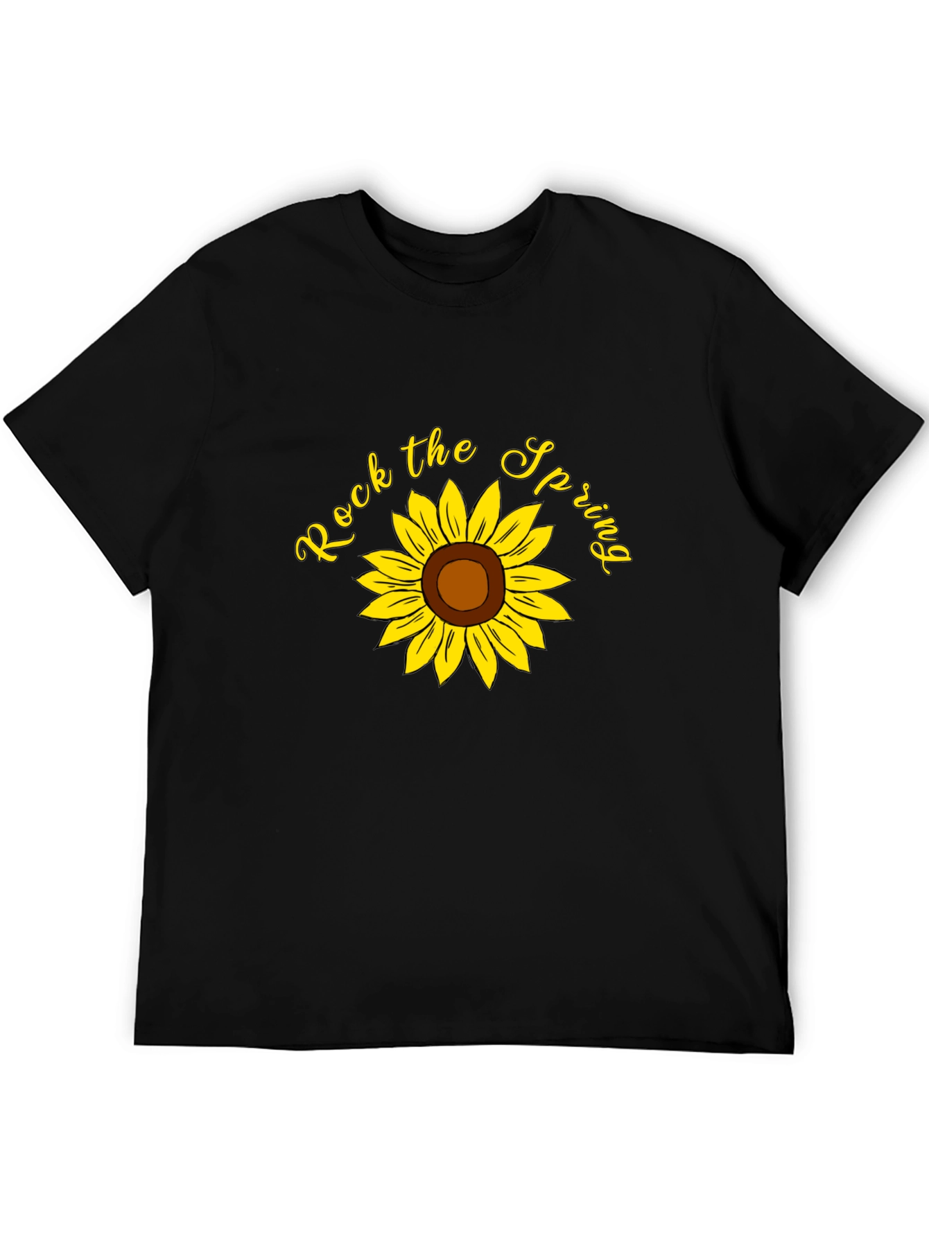 Rock the Spring Sunflower Graphic Tee - Black