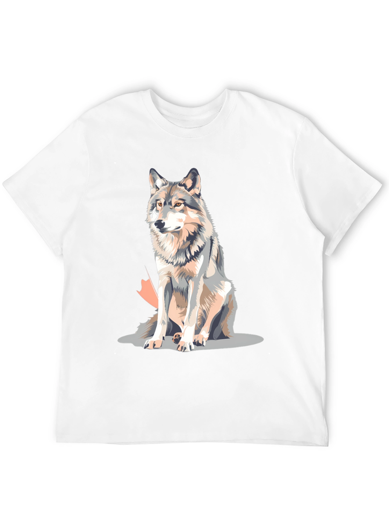 Wolf Graphic Print Crew Neck T-Shirt