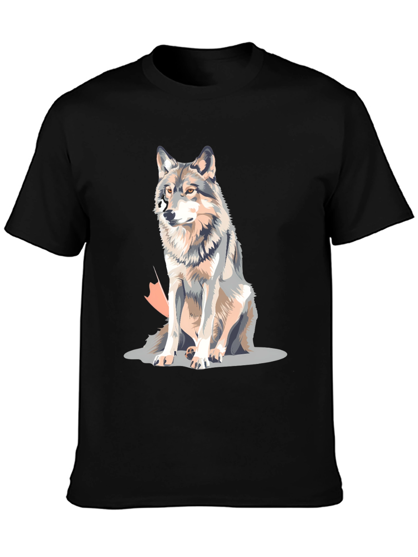 Wolf Graphic Print Crew Neck T-Shirt