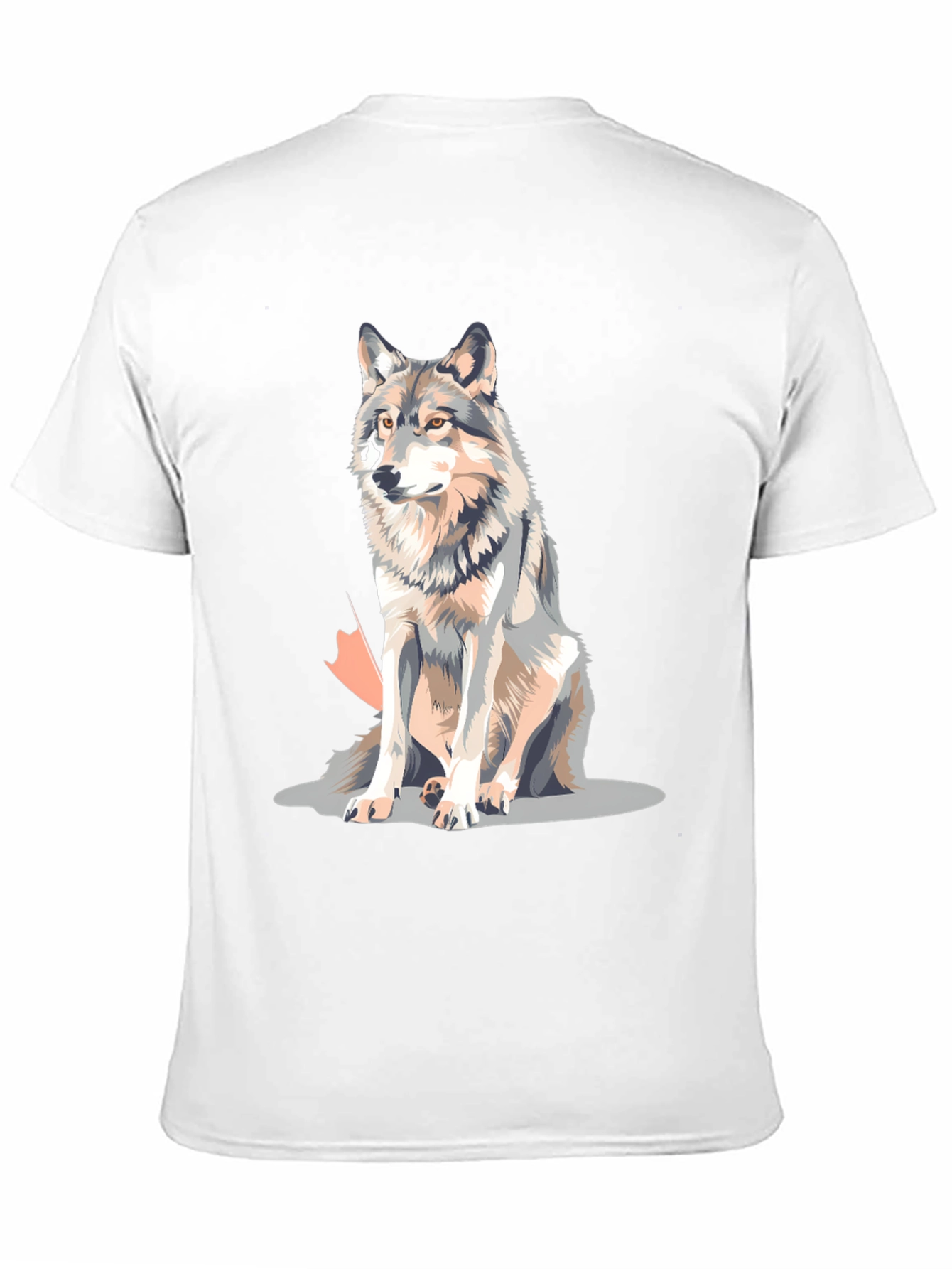 Wolf Graphic Print Crew Neck T-Shirt