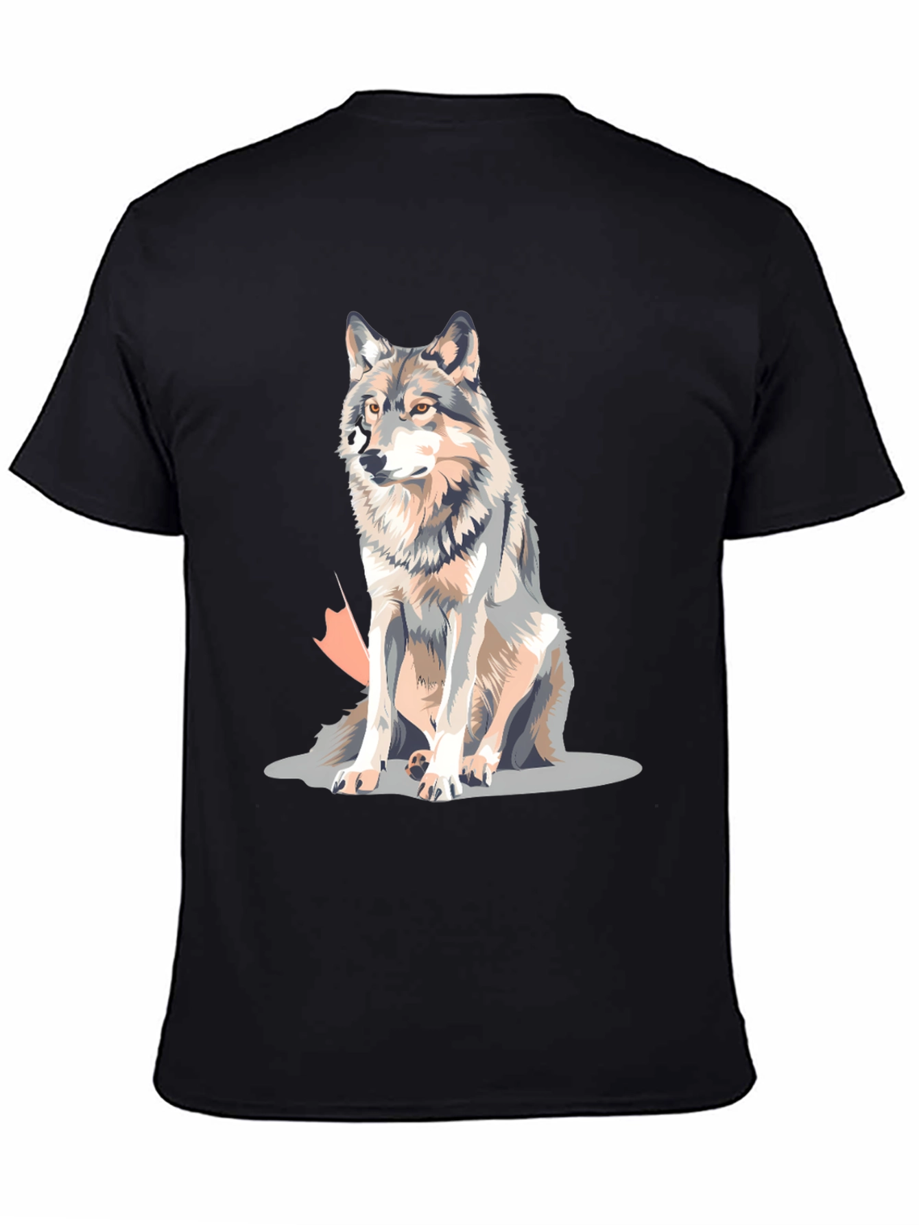 Wolf Graphic Print Crew Neck T-Shirt