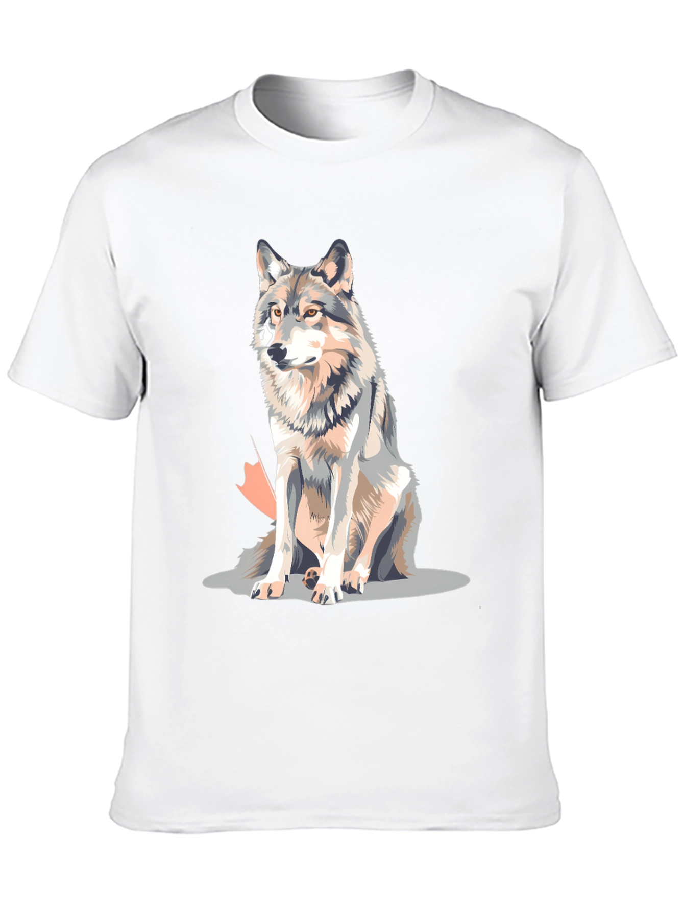 Wolf Graphic Print Crew Neck T-Shirt