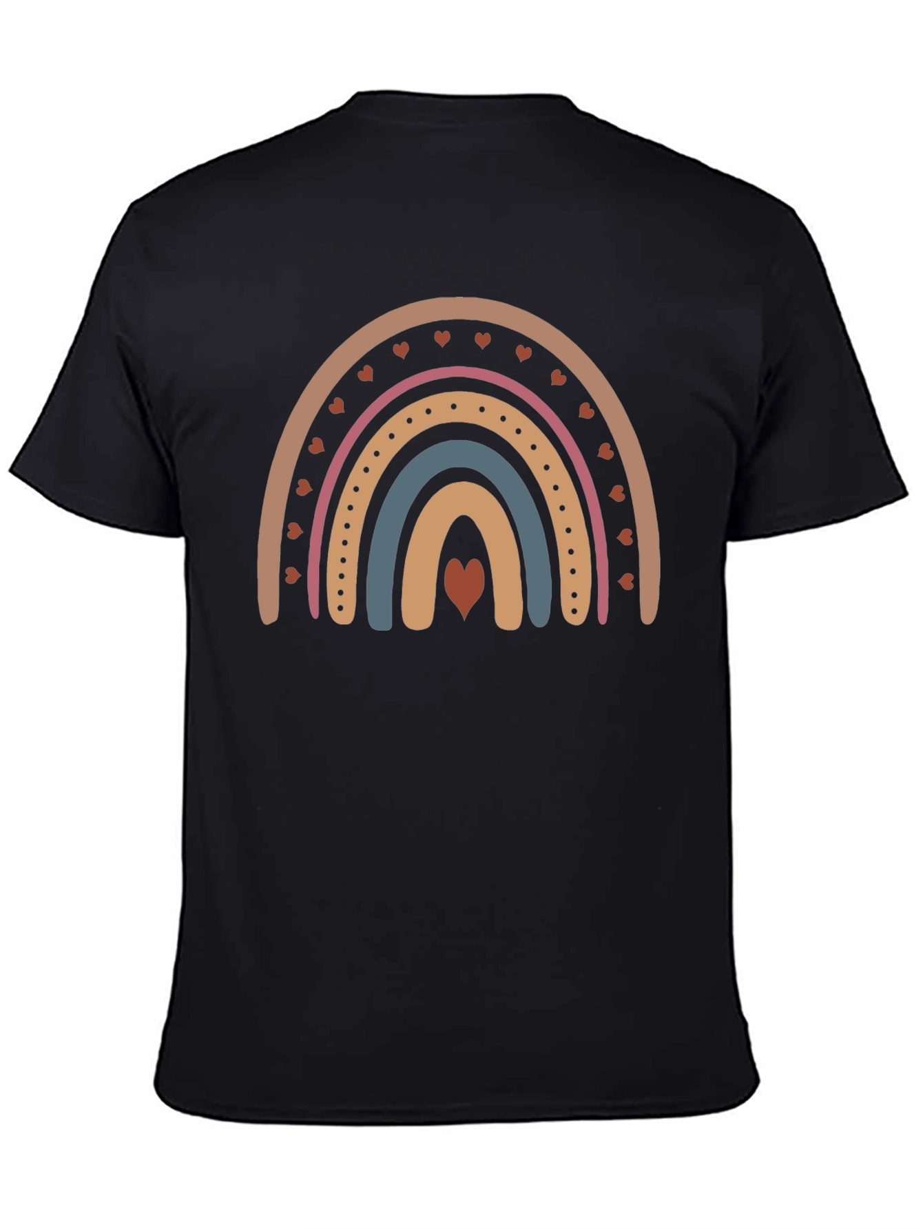 Boho Rainbow Heart T-Shirt - Stylish Casual Tee