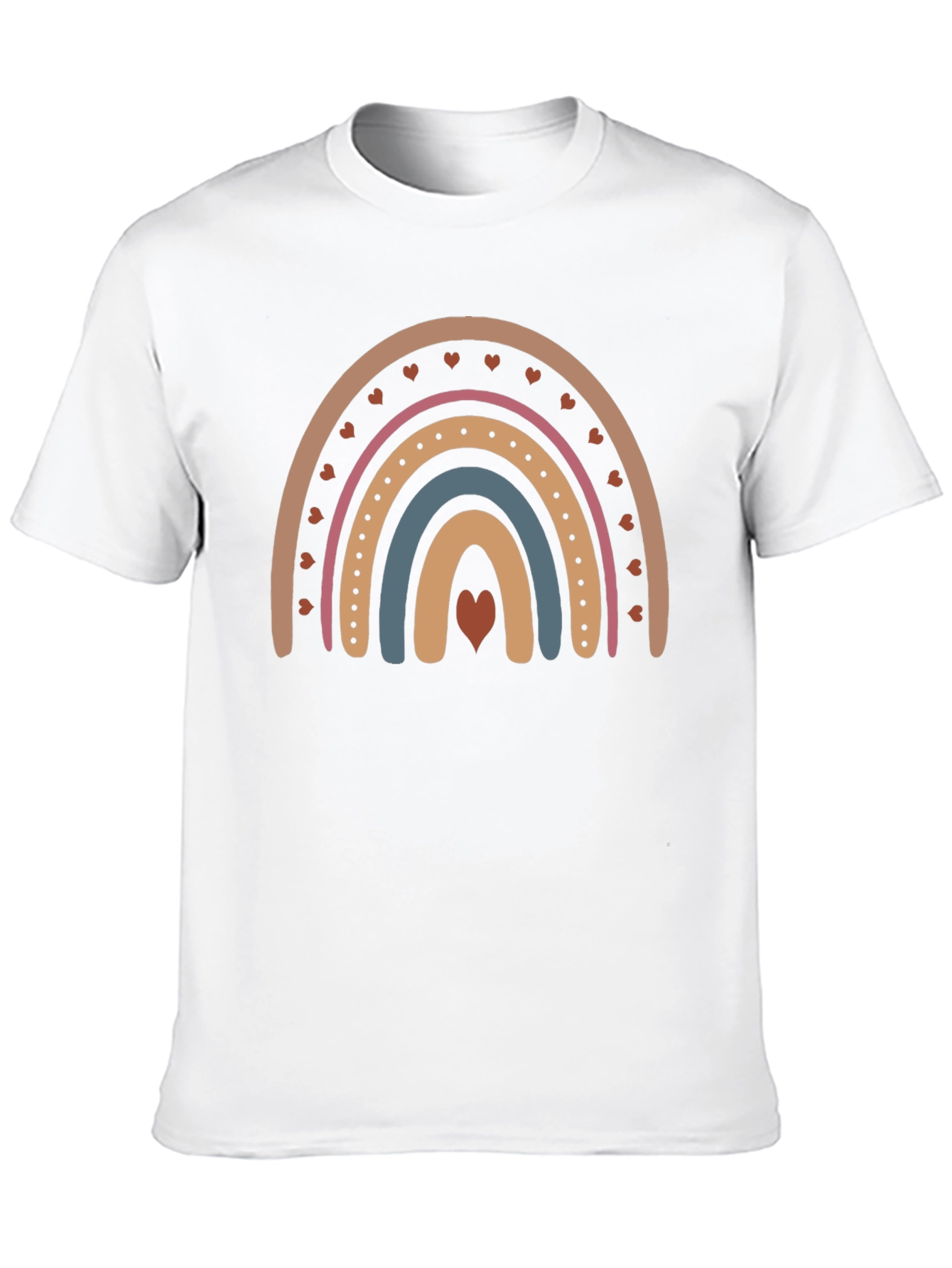 Boho Rainbow Heart T-Shirt - Stylish Casual Tee