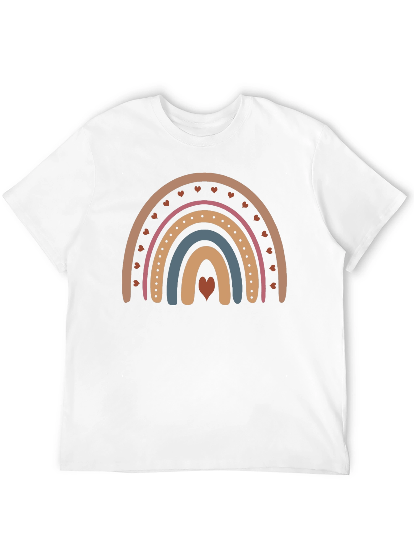 Boho Rainbow Heart T-Shirt - Stylish Casual Tee
