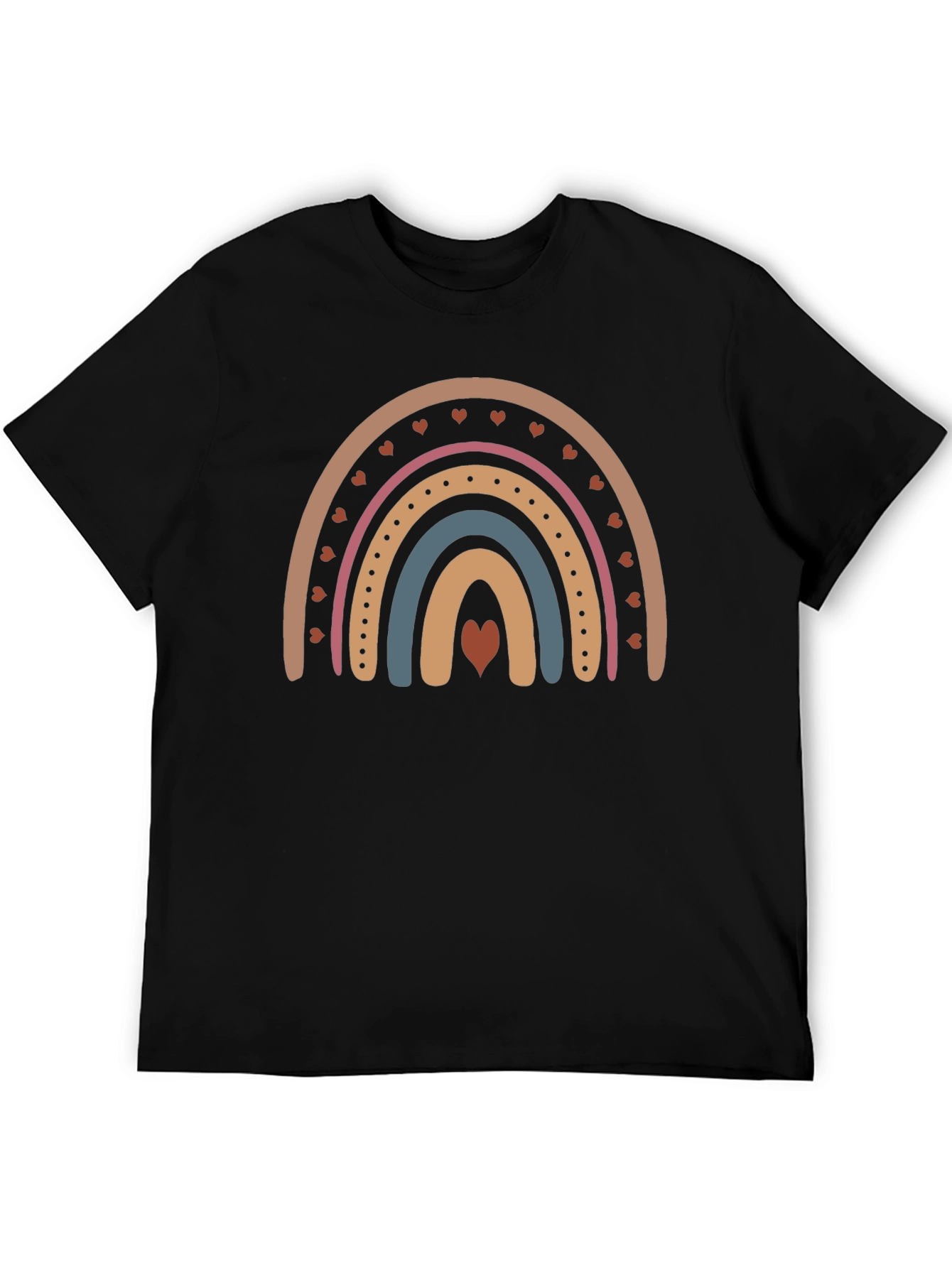 Boho Rainbow Heart T-Shirt - Stylish Casual Tee