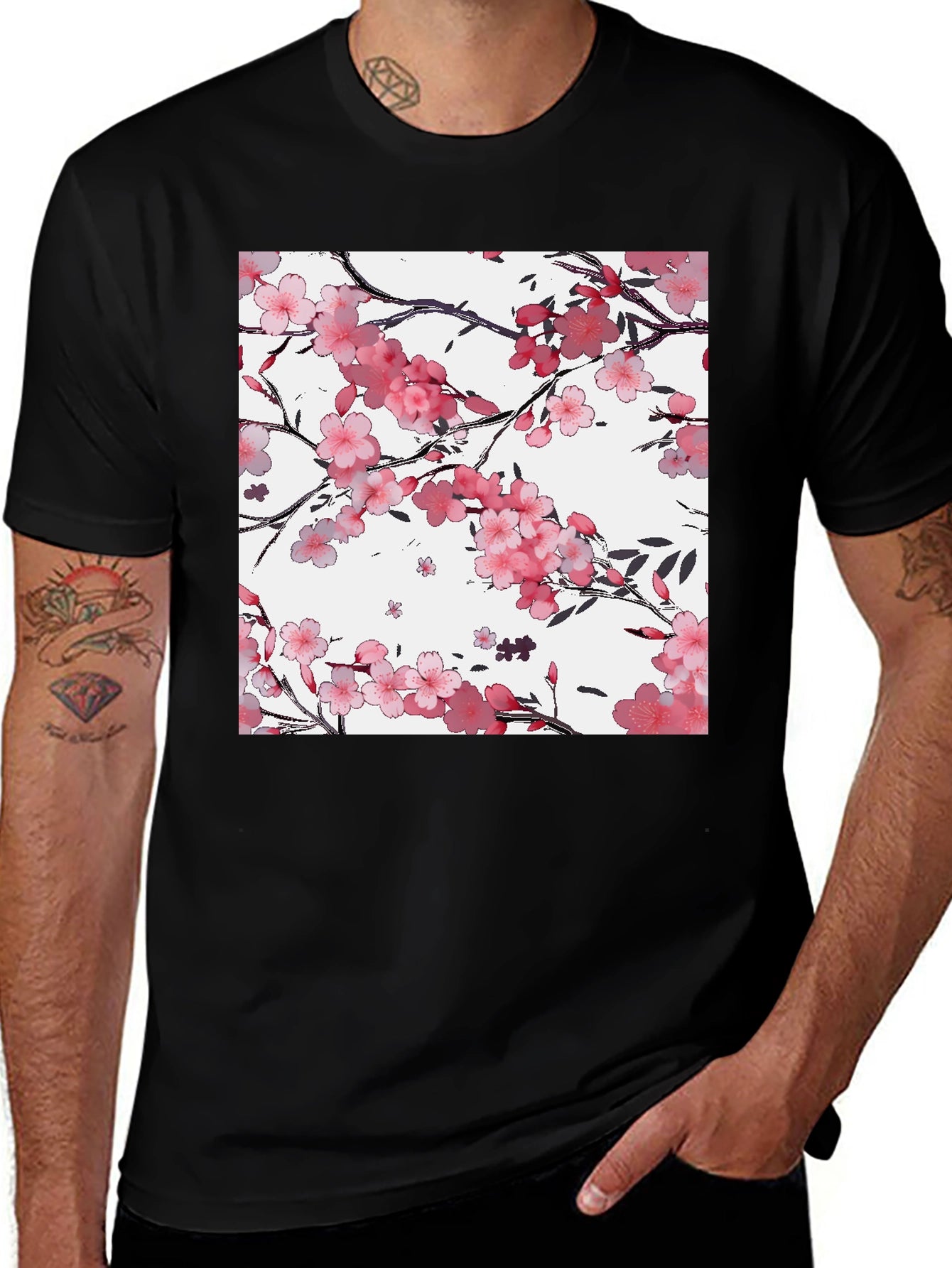 Cherry Blossom Graphic Print T-Shirt