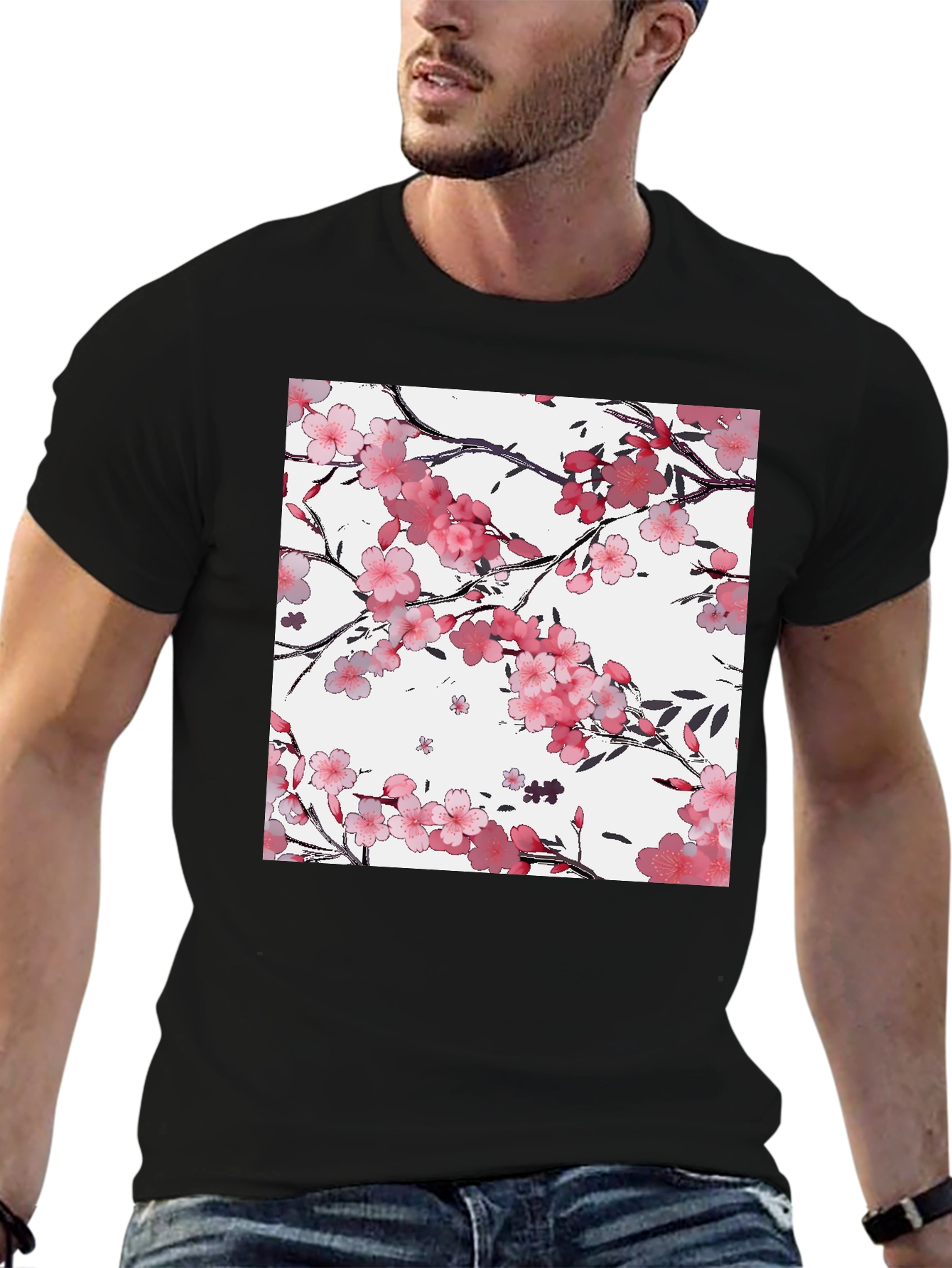 Cherry Blossom Graphic Print T-Shirt