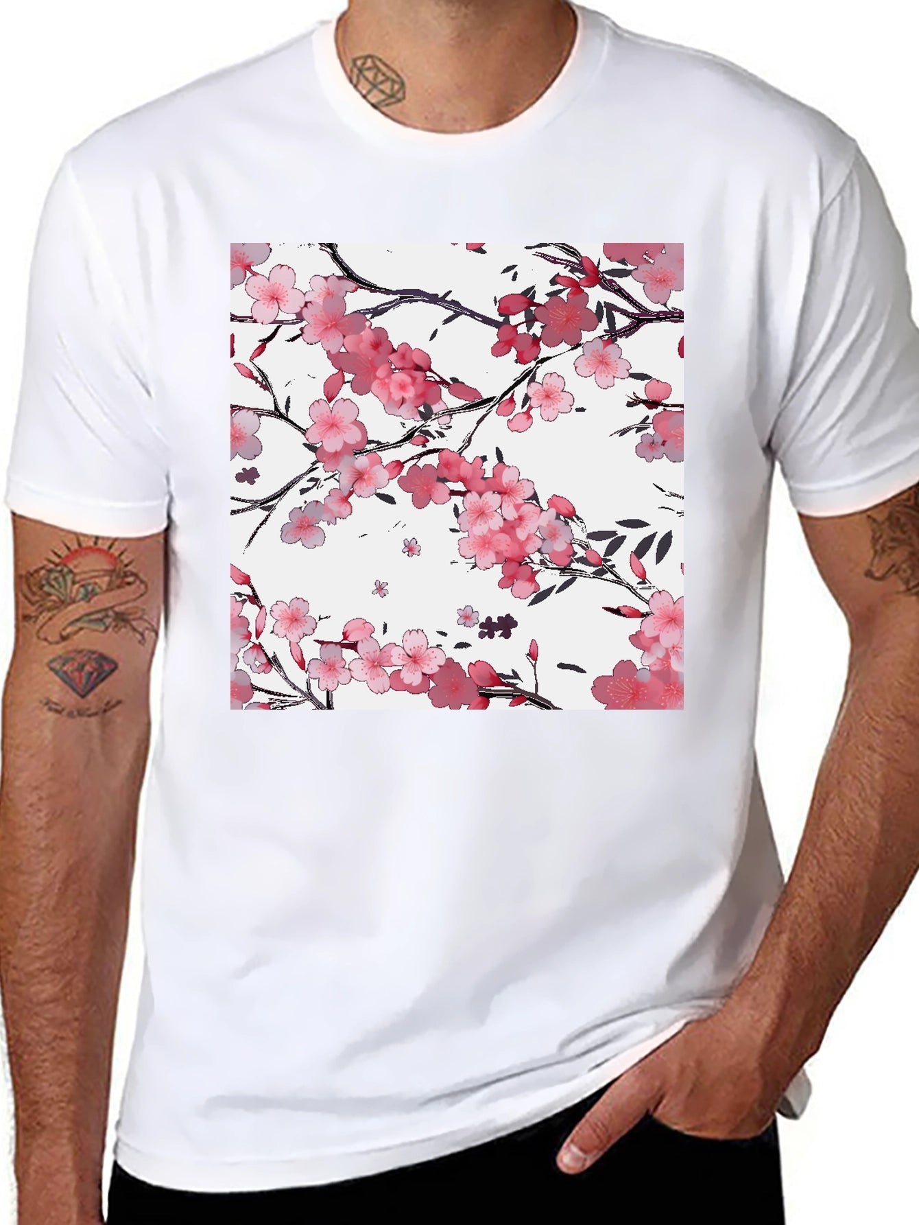 Cherry Blossom Graphic Print T-Shirt