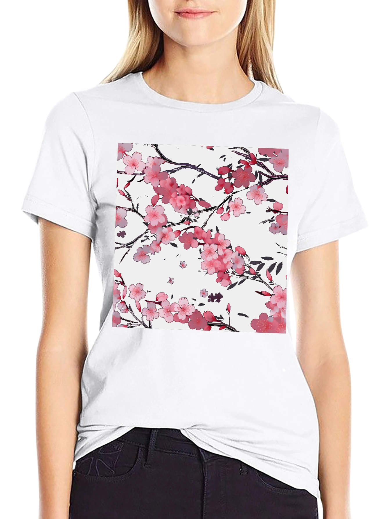 Cherry Blossom Graphic Print T-Shirt