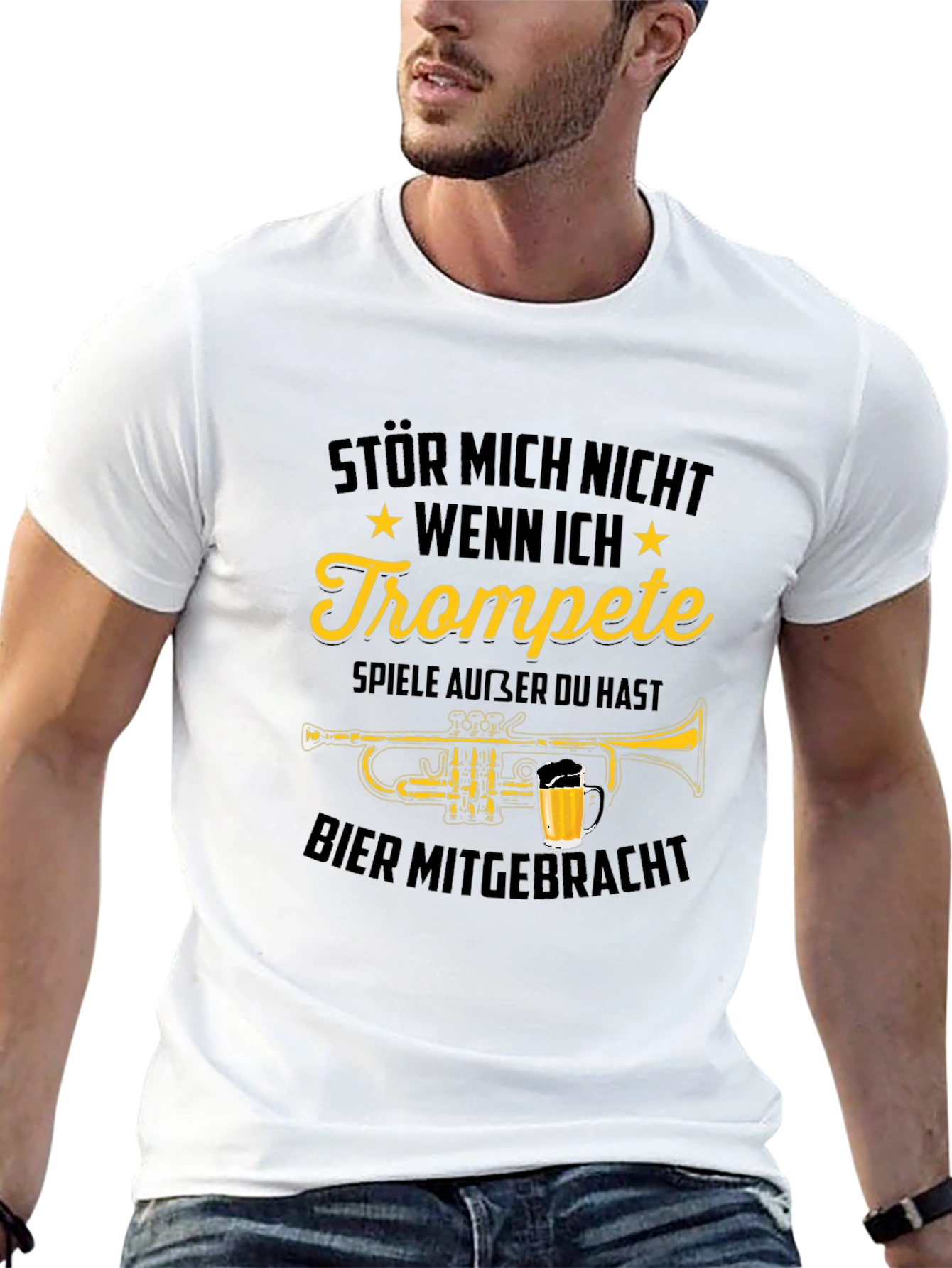 Trumpet Player Beer T-Shirt Funny Musician Tee