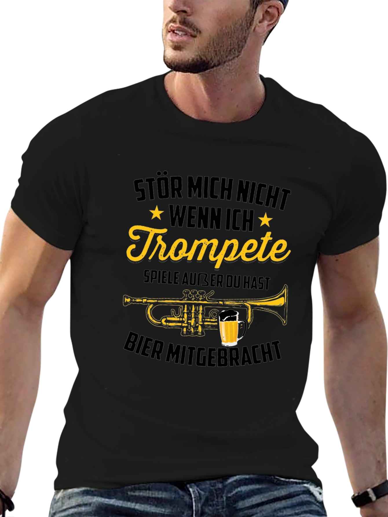 Trumpet Player Beer T-Shirt Funny Musician Tee