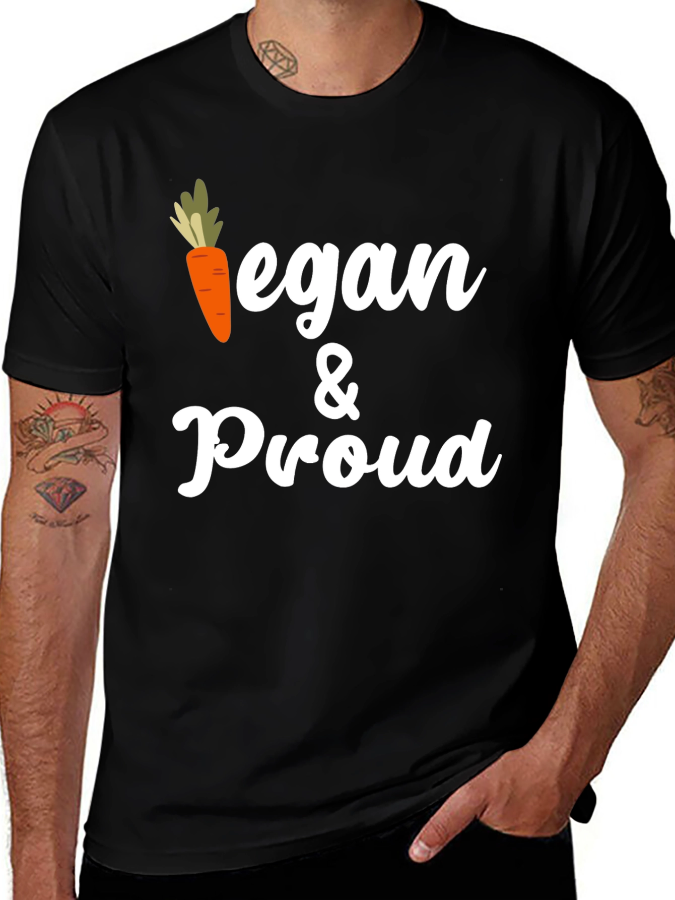 Vegan & Proud Graphic Tee - Carrot Design