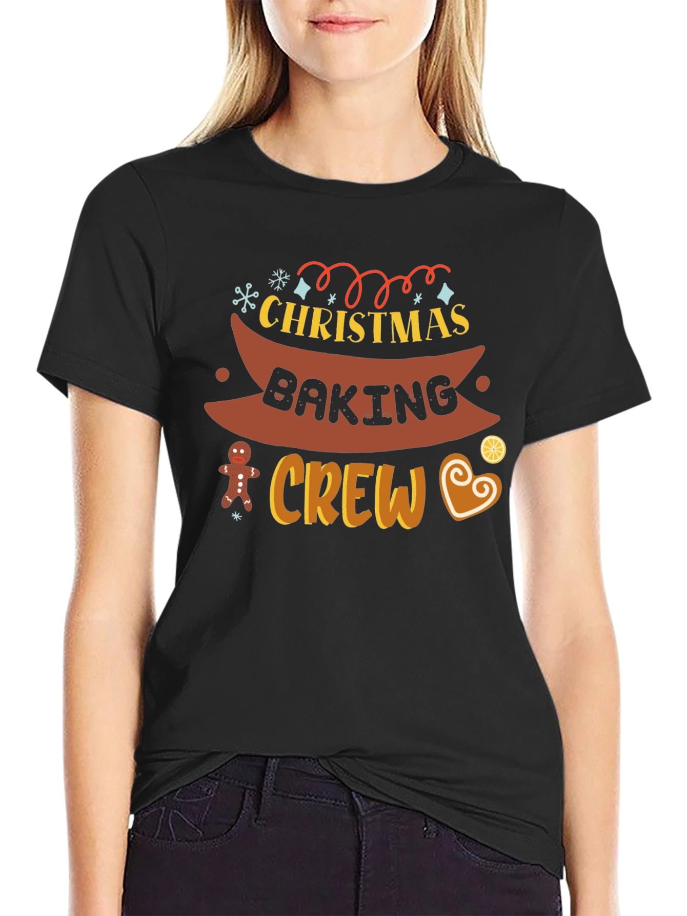 Christmas Baking Crew Black T-Shirt