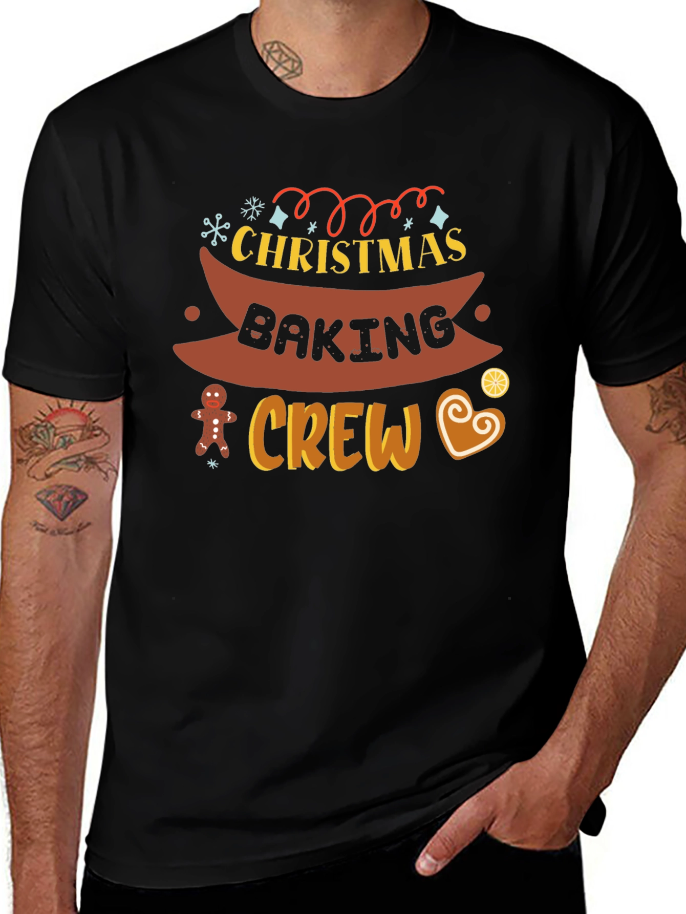 Christmas Baking Crew Black T-Shirt