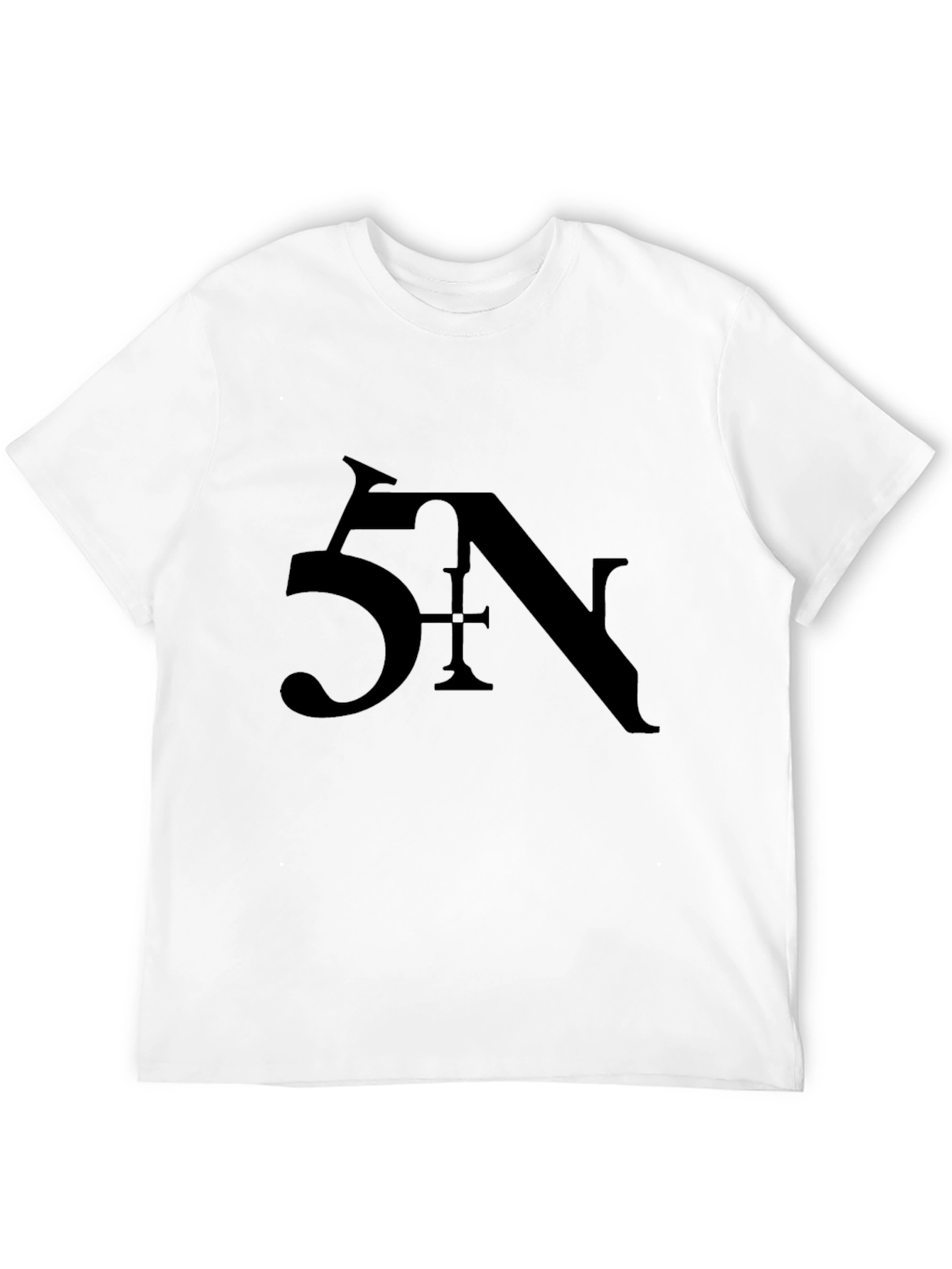 Black 5N Graphic Print T-Shirt Casual Wear