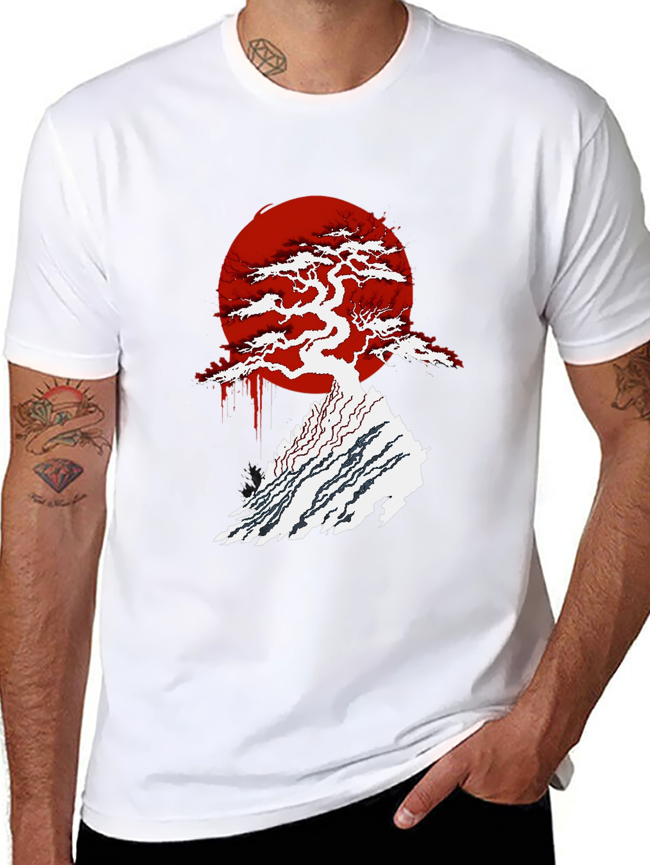 Bonsai Tree Graphic T-Shirt - Black