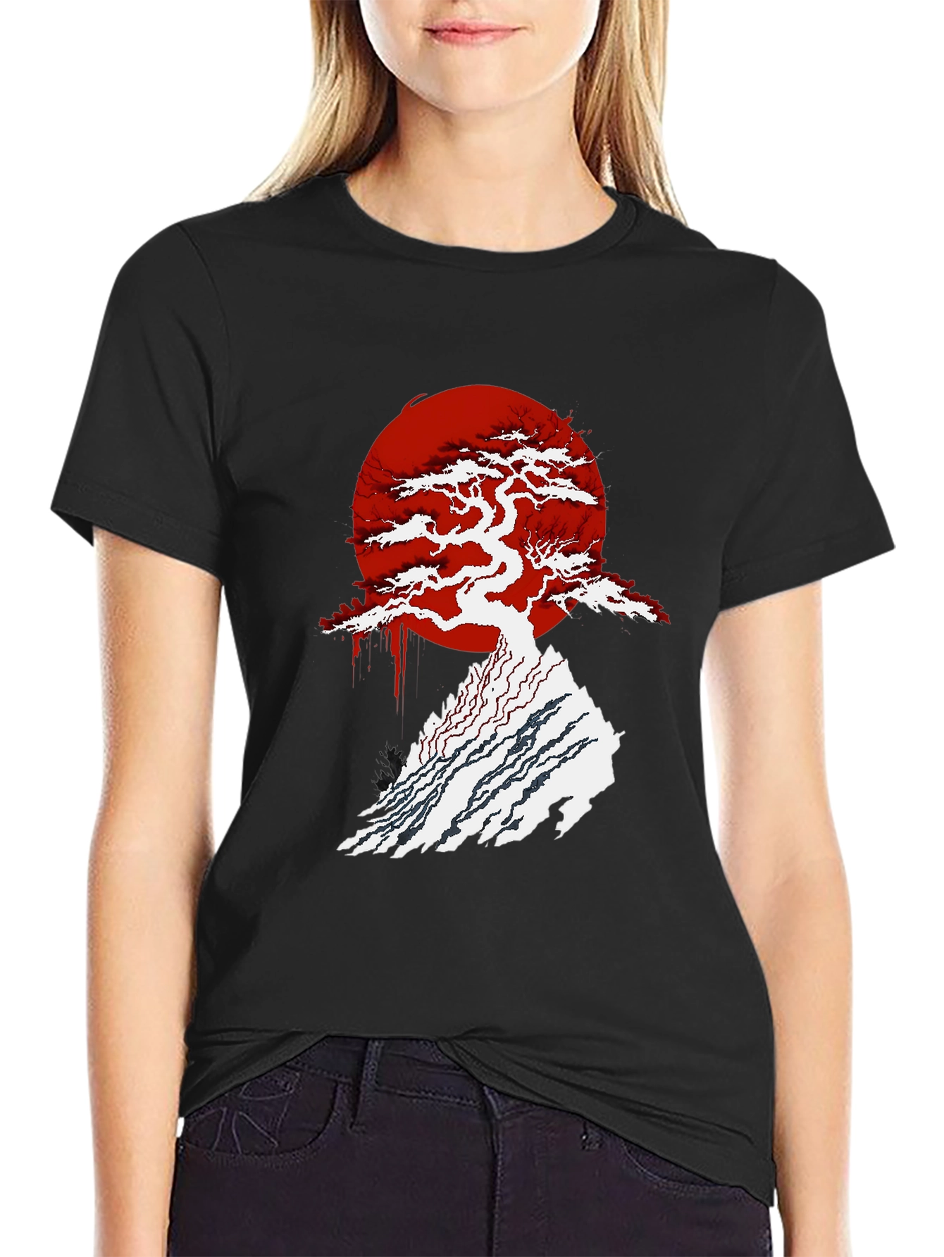 Bonsai Tree Graphic T-Shirt - Black