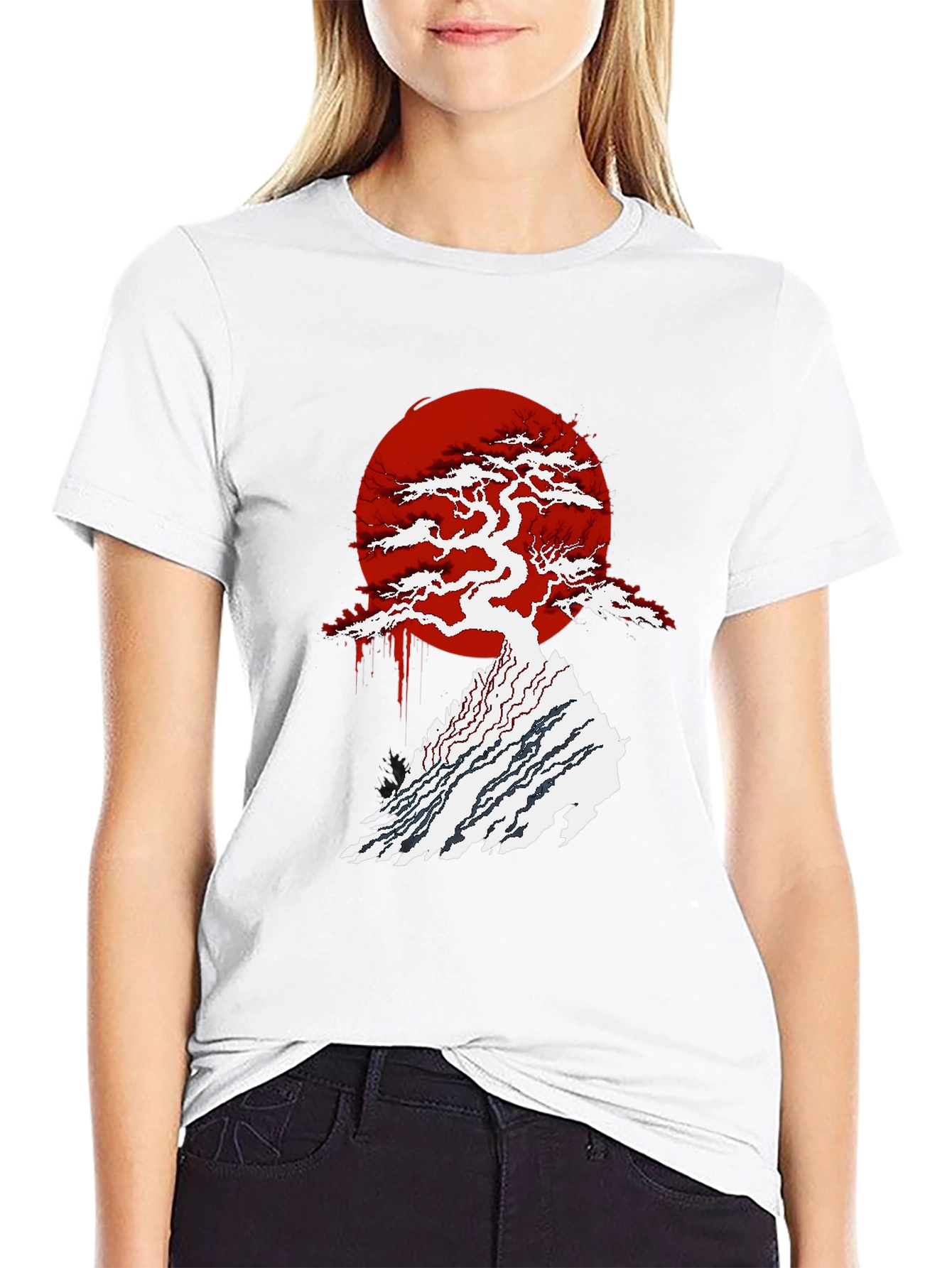 Bonsai Tree Graphic T-Shirt - Black