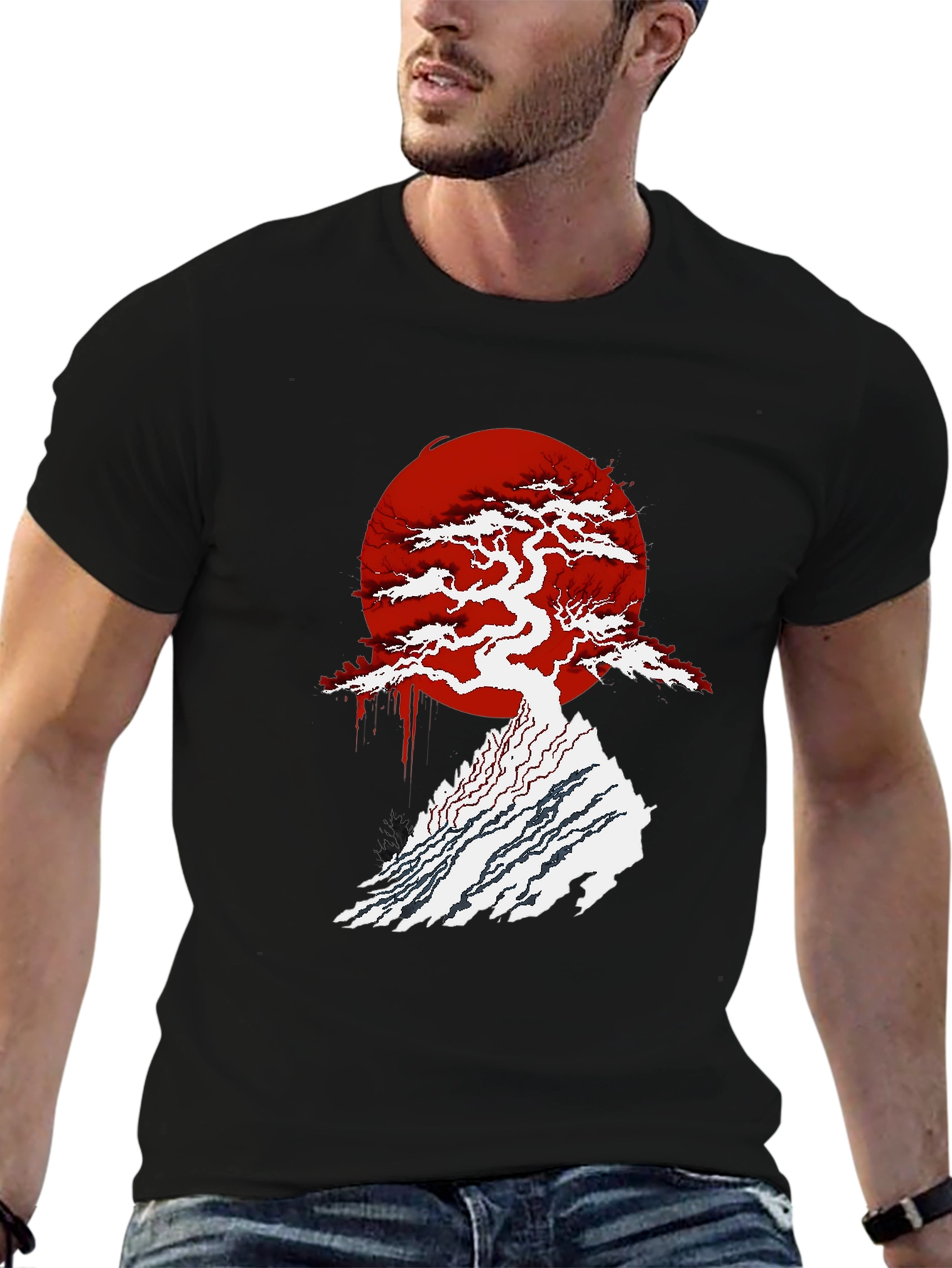 Bonsai Tree Graphic T-Shirt - Black
