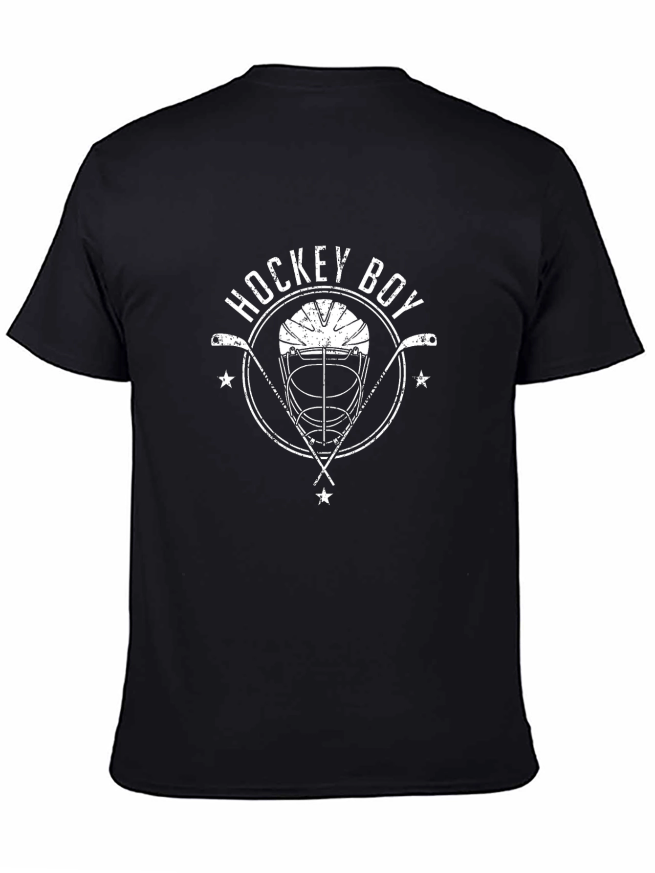 Hockey Boy Graphic T-Shirt - Black Cotton Tee