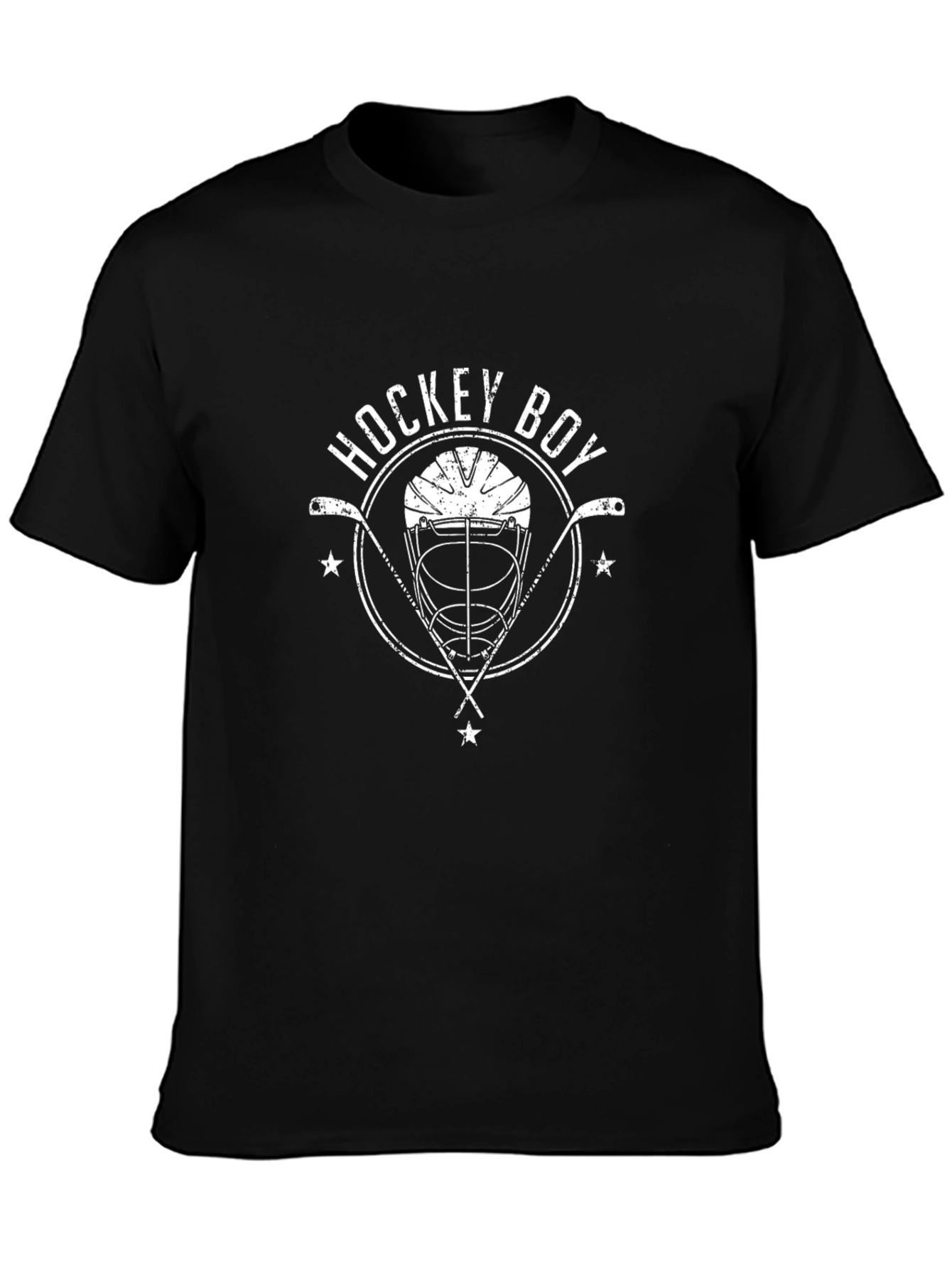 Hockey Boy Graphic T-Shirt - Black Cotton Tee