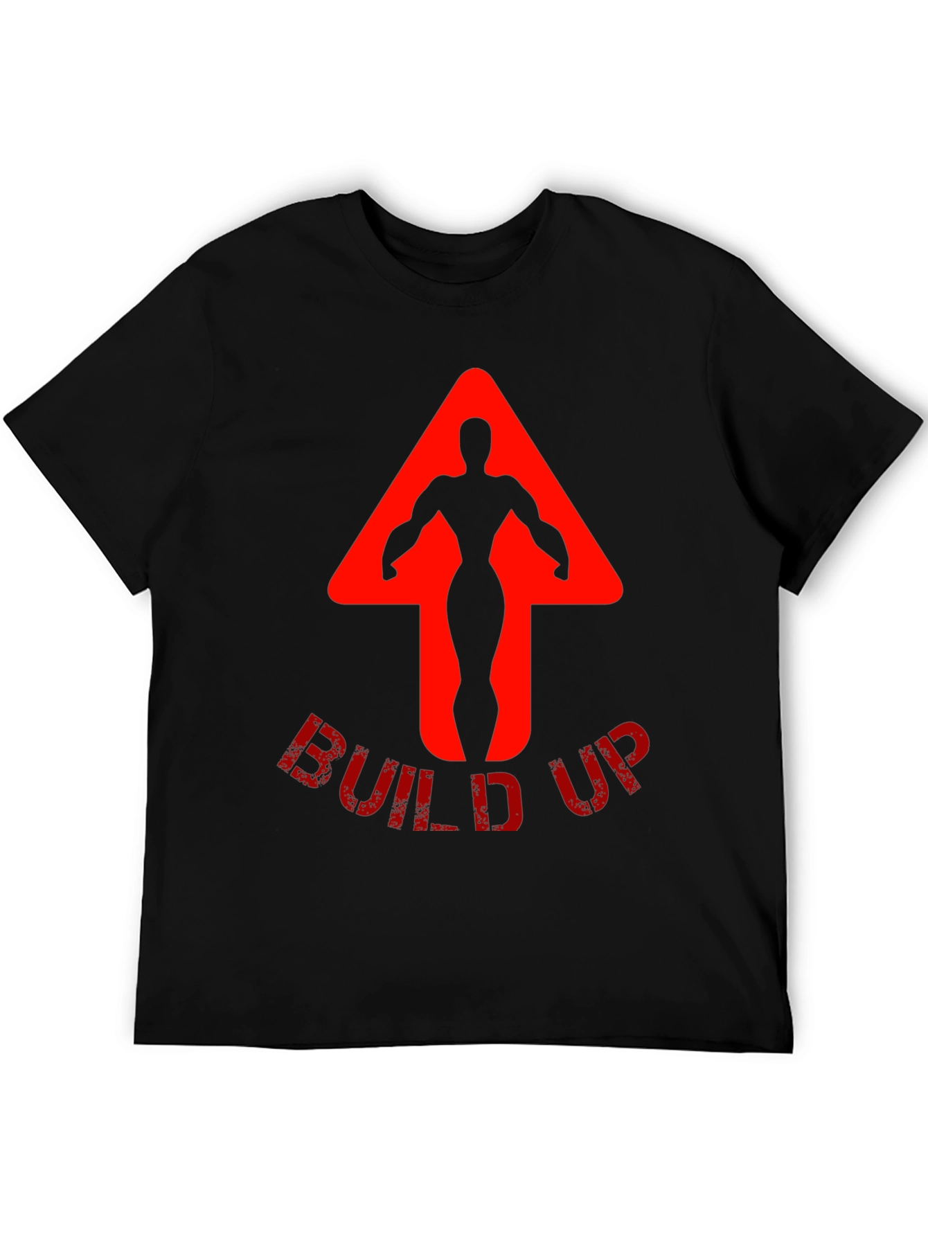 Build Up Graphic Tee - Black Cotton T-Shirt