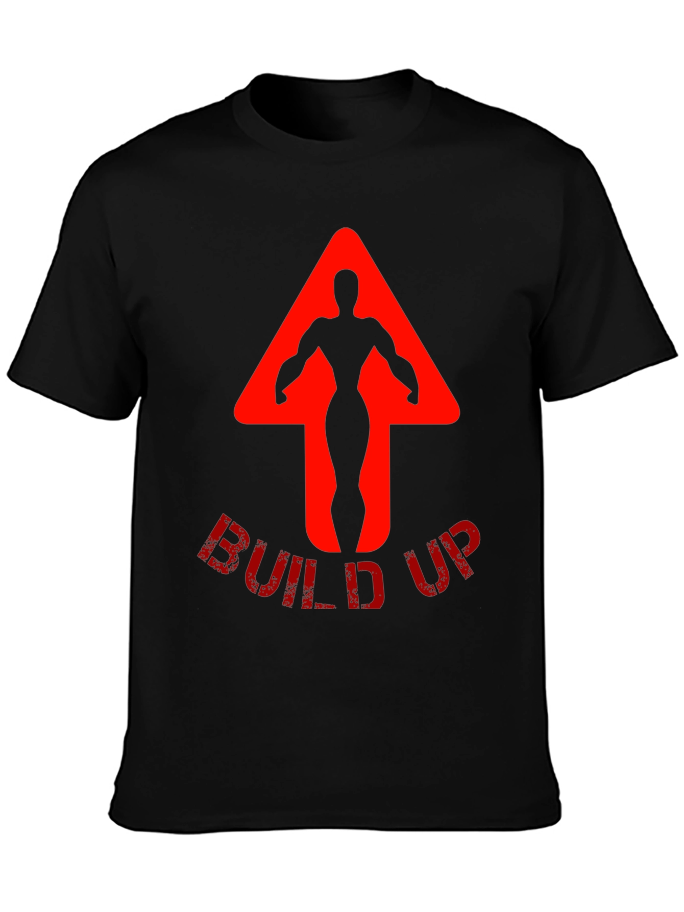 Build Up Graphic Tee - Black Cotton T-Shirt