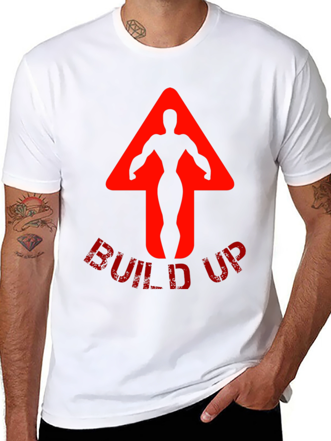 Build Up Graphic Tee - Black Cotton T-Shirt