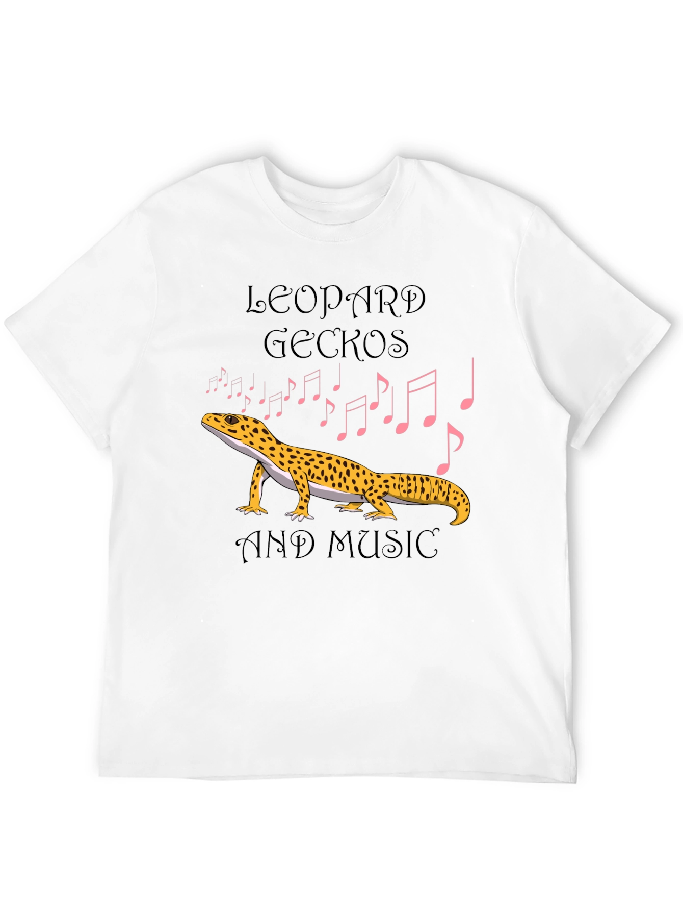 Leopard Gecko and Music Graphic T-Shirt