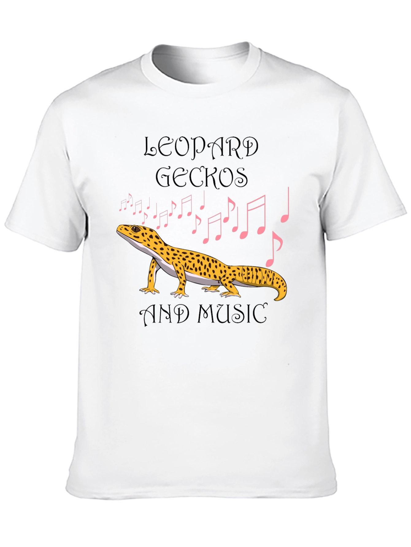 Leopard Gecko and Music Graphic T-Shirt