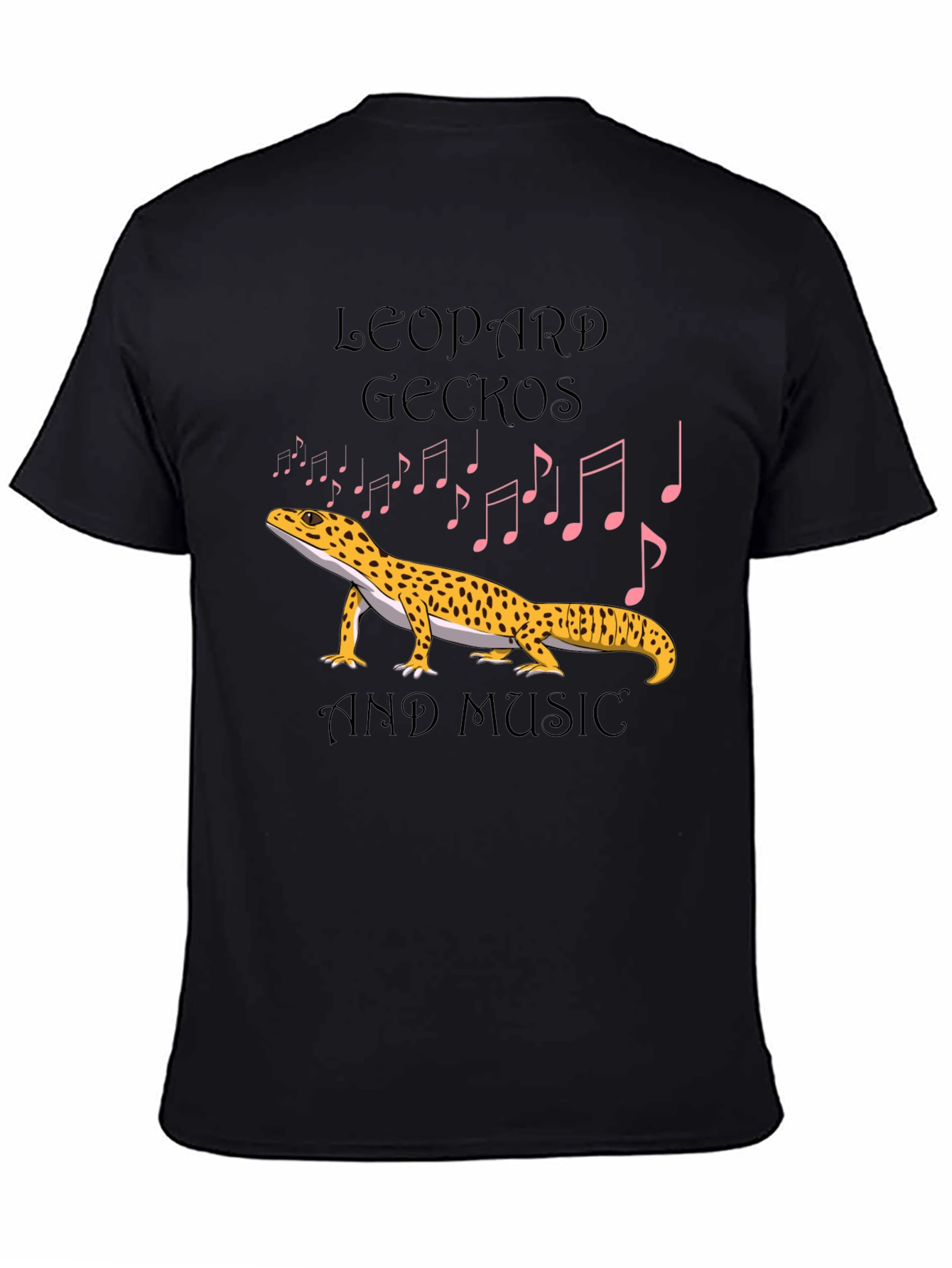 Leopard Gecko and Music Graphic T-Shirt