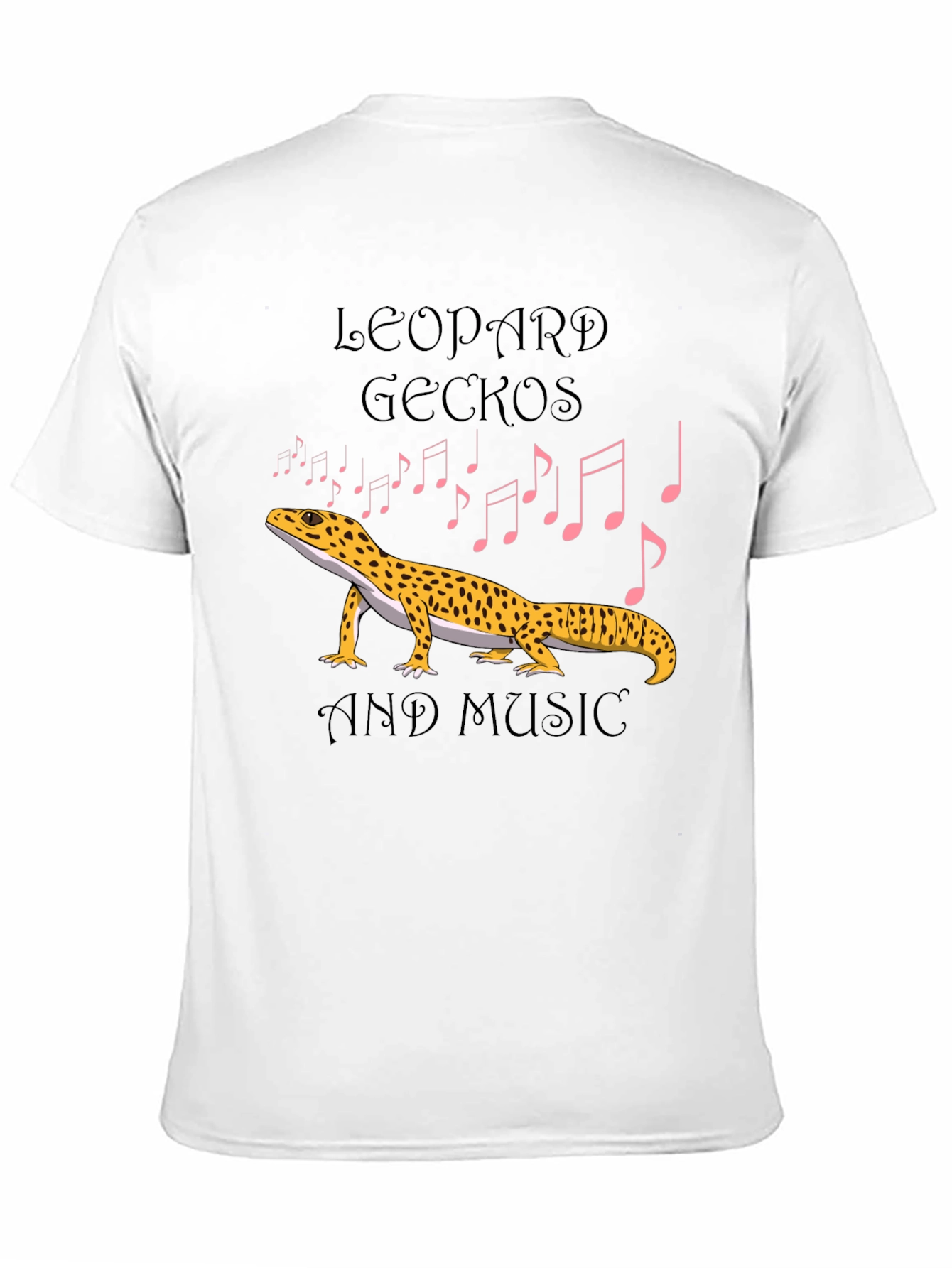 Leopard Gecko and Music Graphic T-Shirt