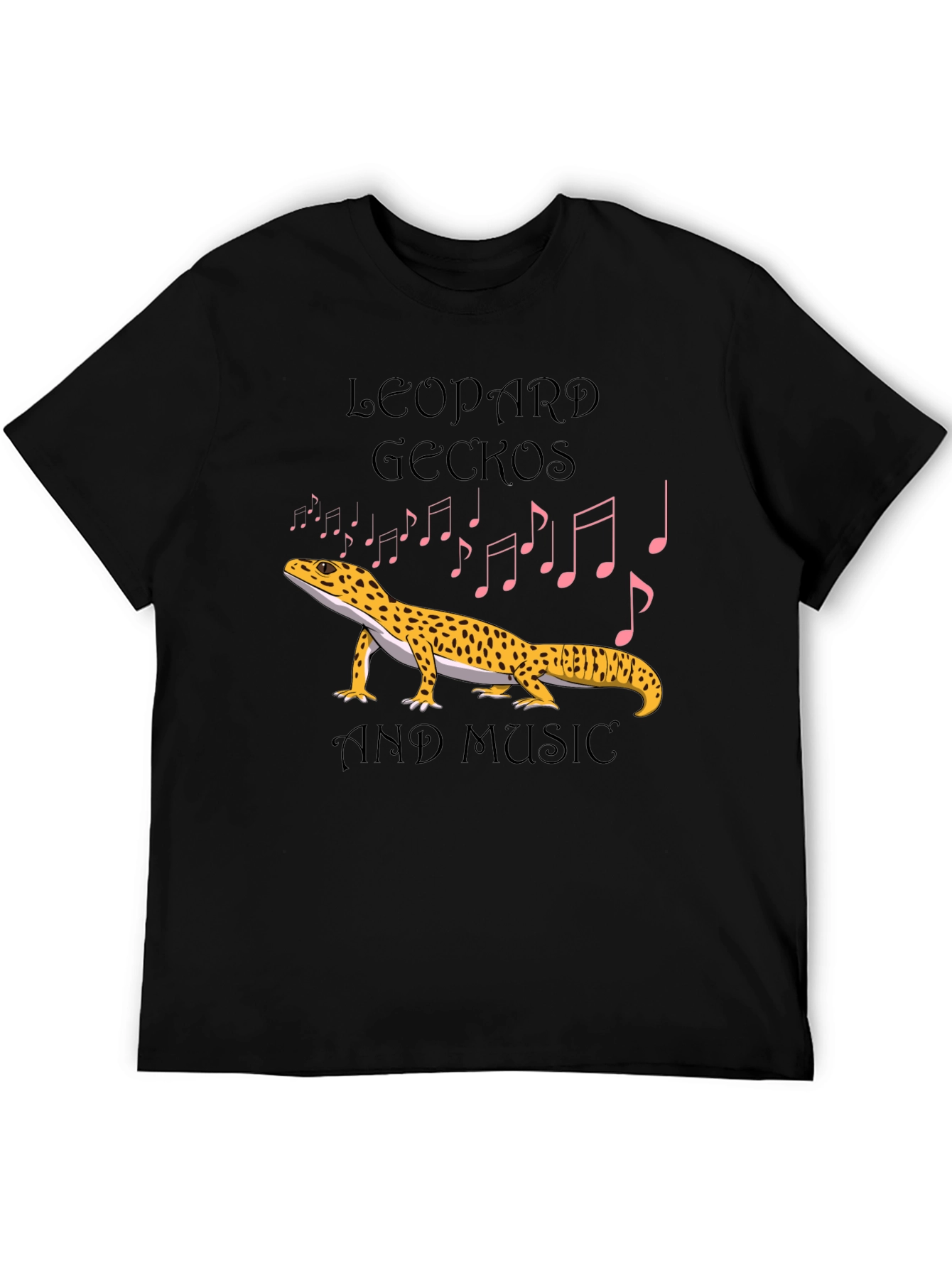 Leopard Gecko and Music Graphic T-Shirt