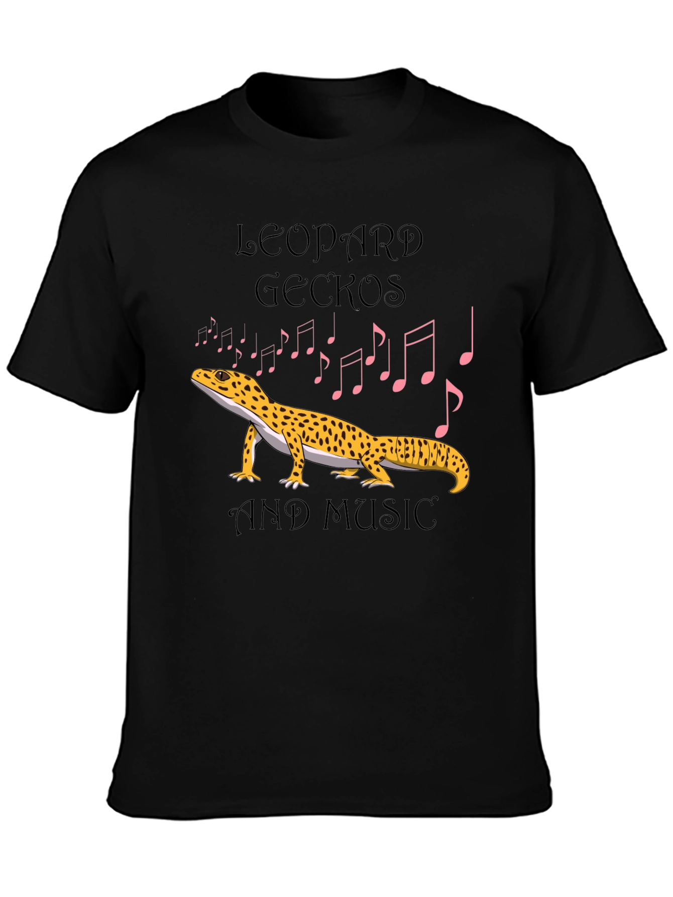 Leopard Gecko and Music Graphic T-Shirt