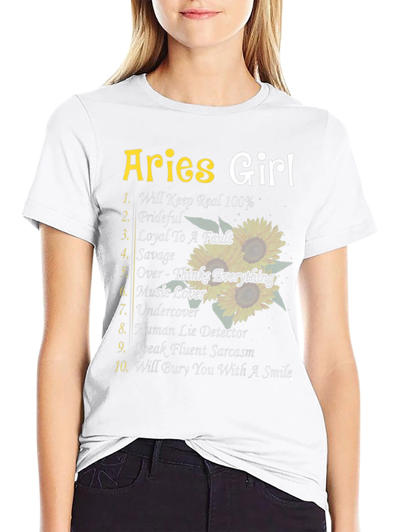 Aries Girl T-Shirt: Zodiac Loyal Savage Funny Womens Tee