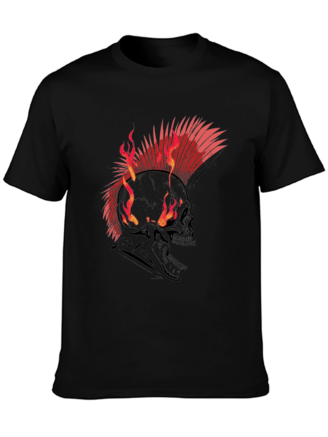 Flaming Skull Punk Rock T-Shirt